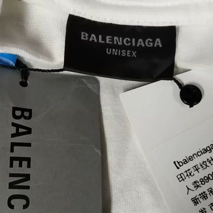 Balenciaga Balenciaga White letter print flat knit long sleeve T-shir Size US XL / EU 56 / 4 - 4 Thumbnail