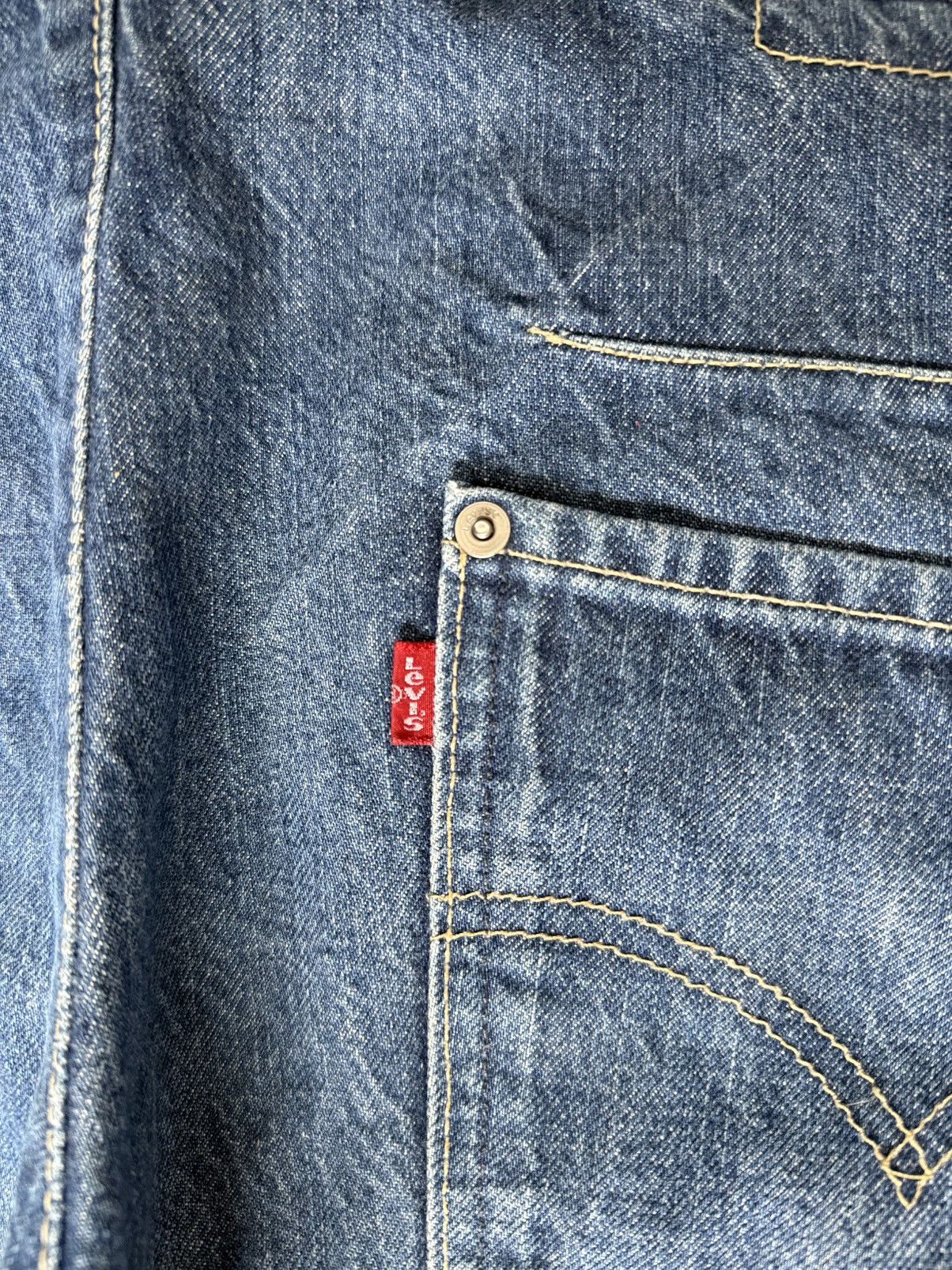 Levi's Levi’s Engineered Navy Baggy Flared Twisted Denim Jeans Y2K Size US 34 / EU 50 - 4 Thumbnail