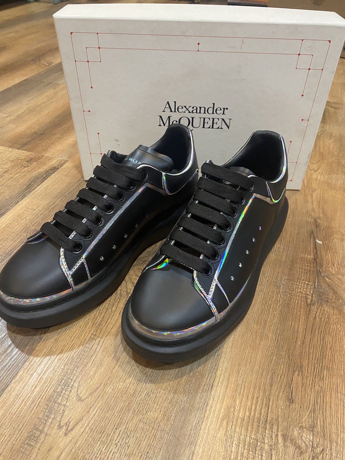 Alexander McQueen Alexander McQueen Black Halographic Size US 12 / EU 45 - 3 Thumbnail