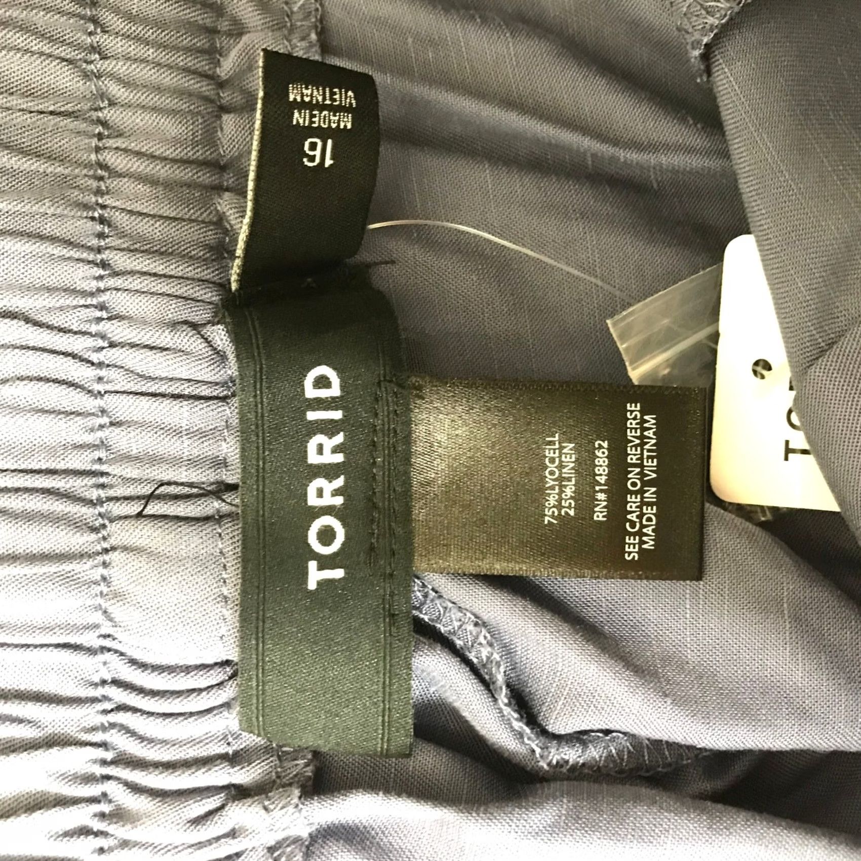 Torrid Torrid Pants Women's Size 16 Blue Linen Blend Flat Front Taper Size 38" / US 16 / IT 52 - 7 Thumbnail