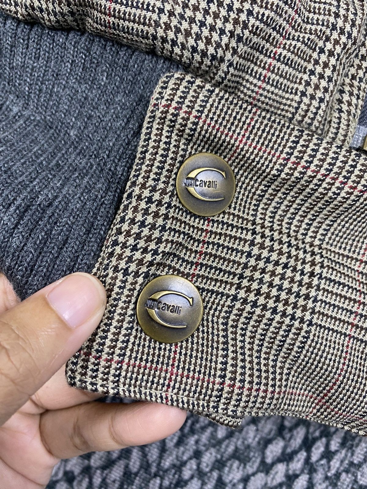 Just Cavalli Vintage Just Cavalli Hooded Checkered Zip-Up Vest Size US M / EU 48-50 / 2 - 10 Thumbnail