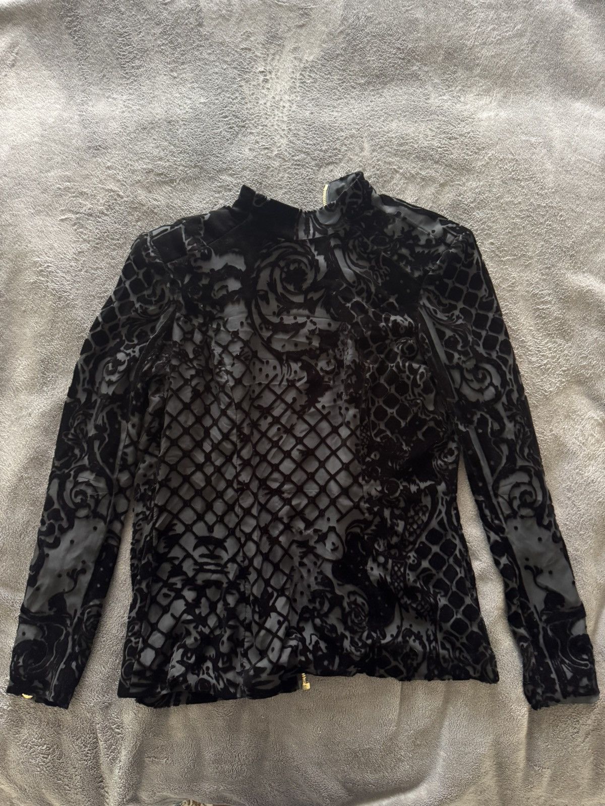 Balmain × H&M Balmain x H&M Black Velvet Jacket W/Gold Zipper Size 40 US M Size S / US 4 / IT 40 - 7 Thumbnail