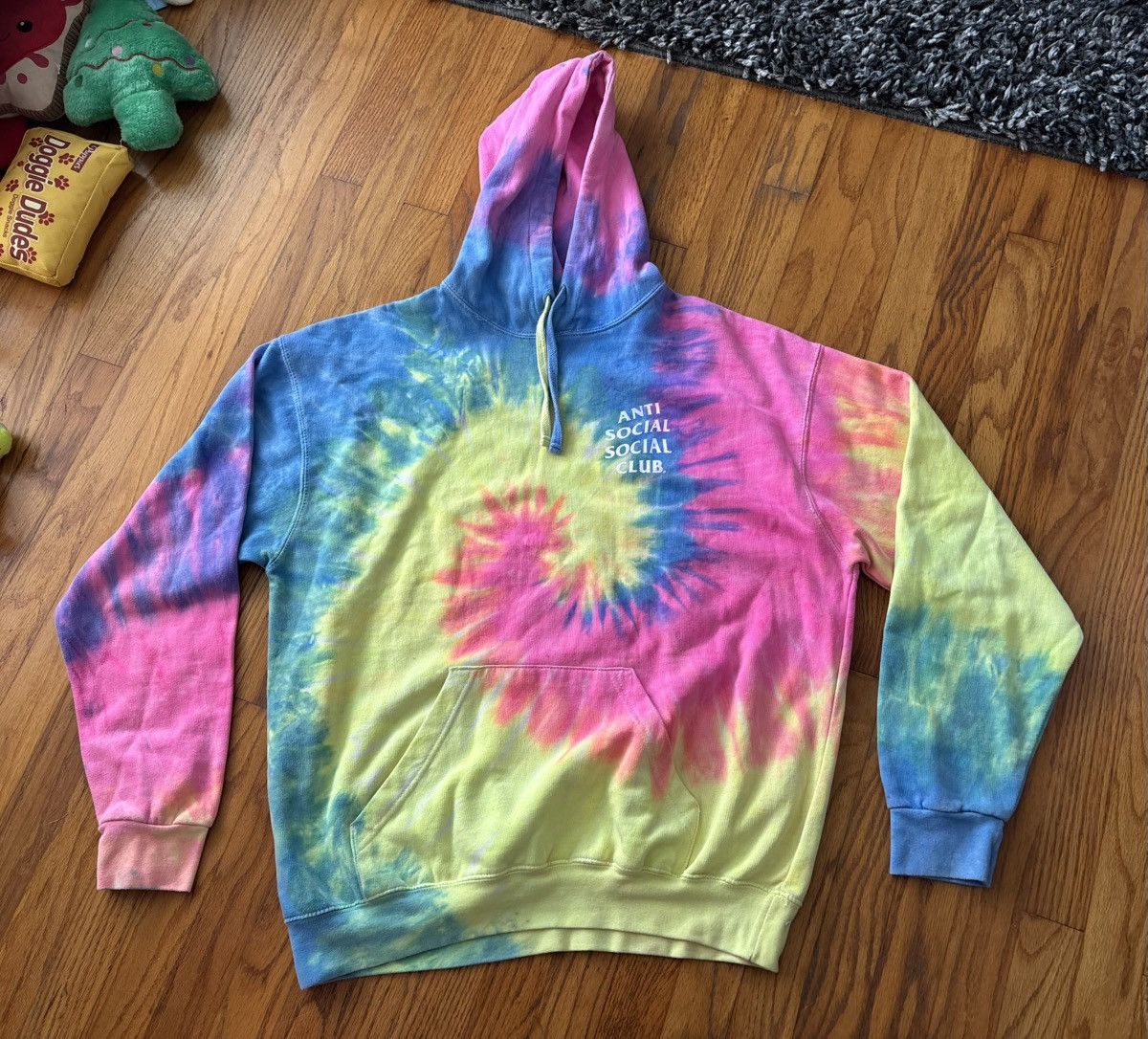 Anti Social Social Club Rare Neon Tiedye Hoodie Size L / US 10 / IT 46 - 2 Thumbnail