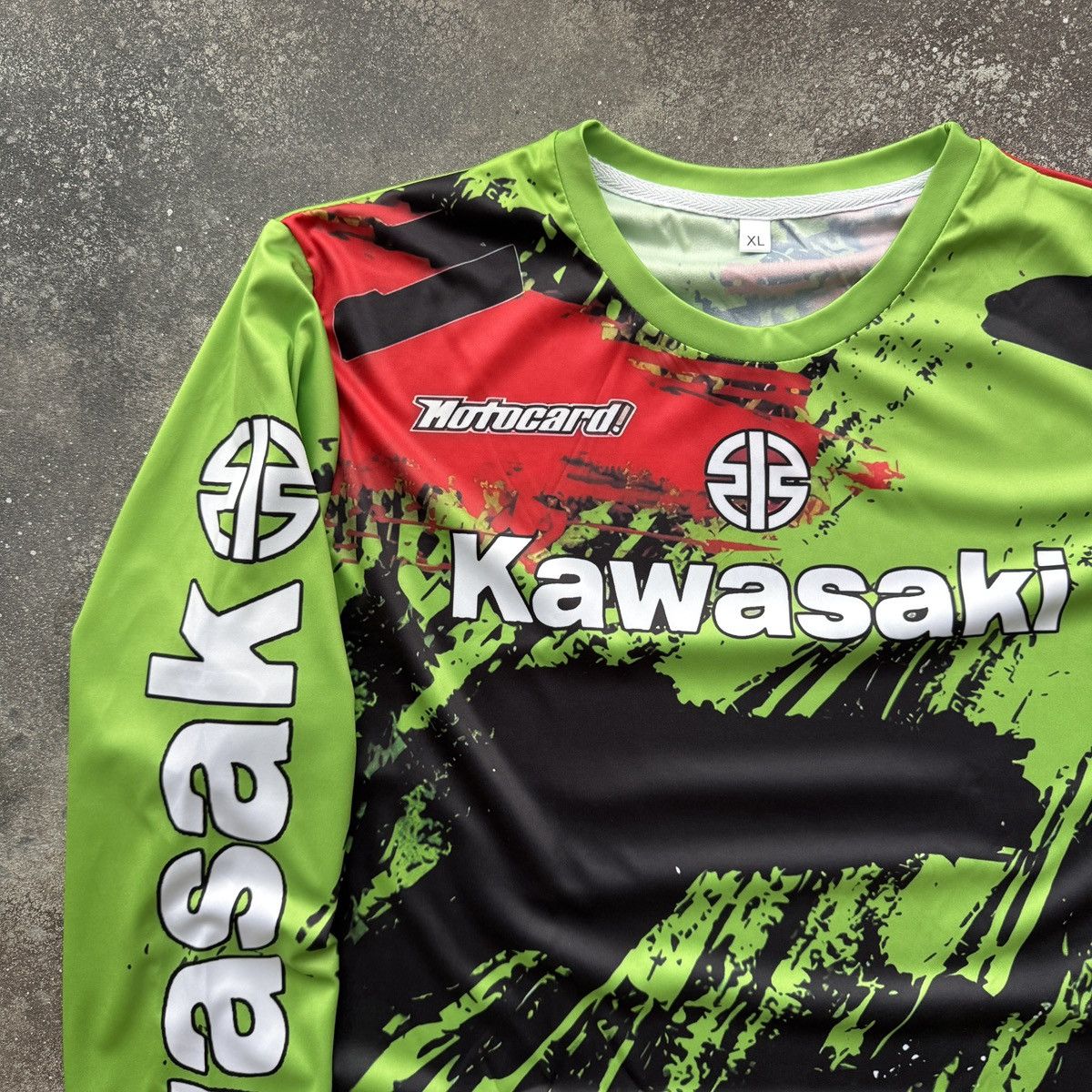 20471120 Kawasaki x Monster Energy Y2K Hype Moto Racing Jersey Size US XL / EU 56 / 4 - 3 Thumbnail