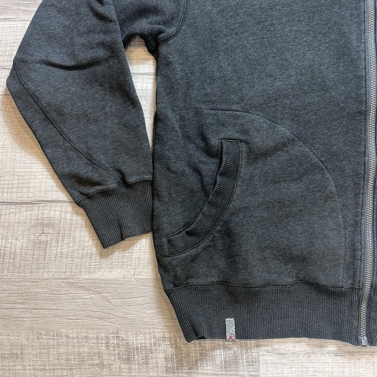 Nike Jordan Full Zip Men Large Grey Fleece Hoodie Sweatshirt Nike Size US L / EU 52-54 / 3 - 2 Thumbnail