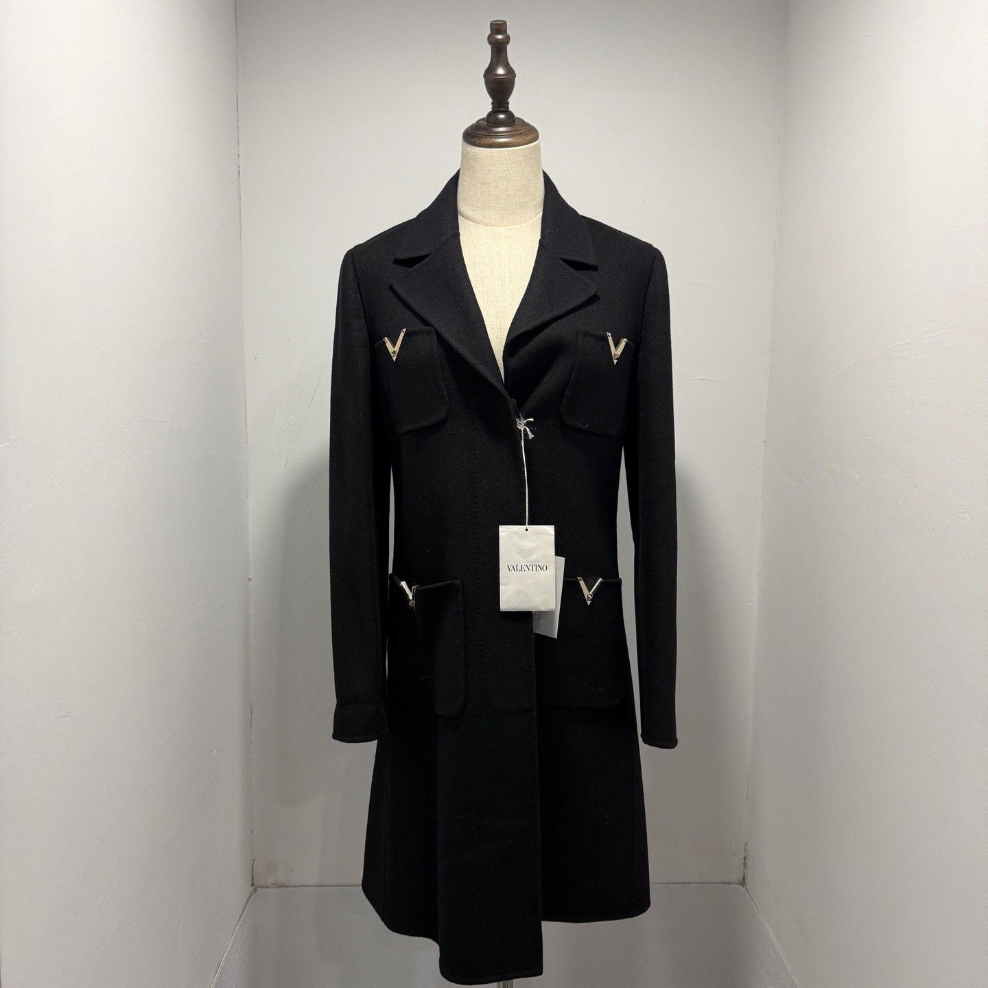 Valentino Valentino Double V Gold Button Wool Coat Size S / US 4 / IT 40 - 1 Thumbnail