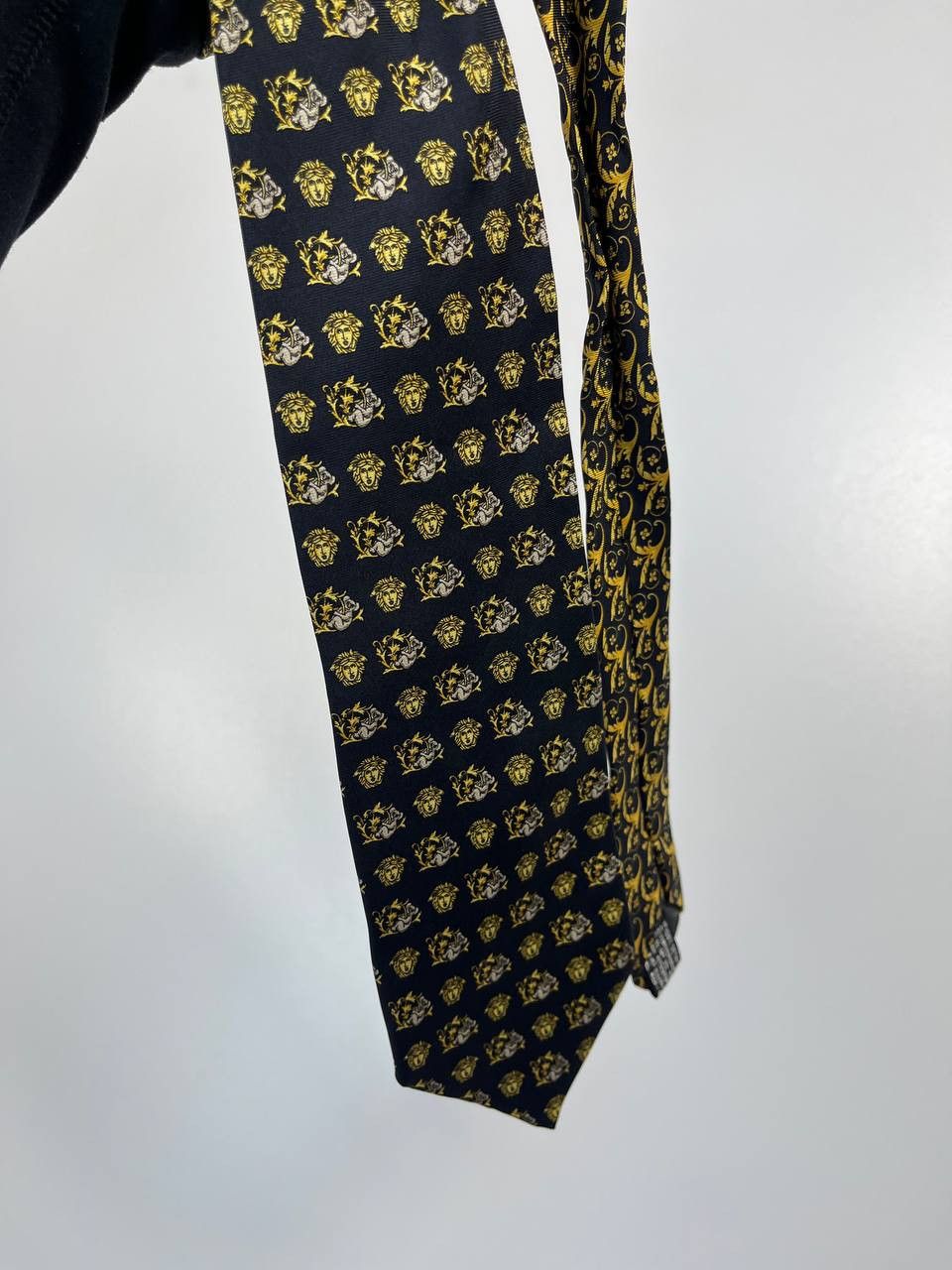 Versace Gianni Versace Medusa Silk Tie Black Gold Baroque Pattern Size ONE SIZE - 2 Thumbnail