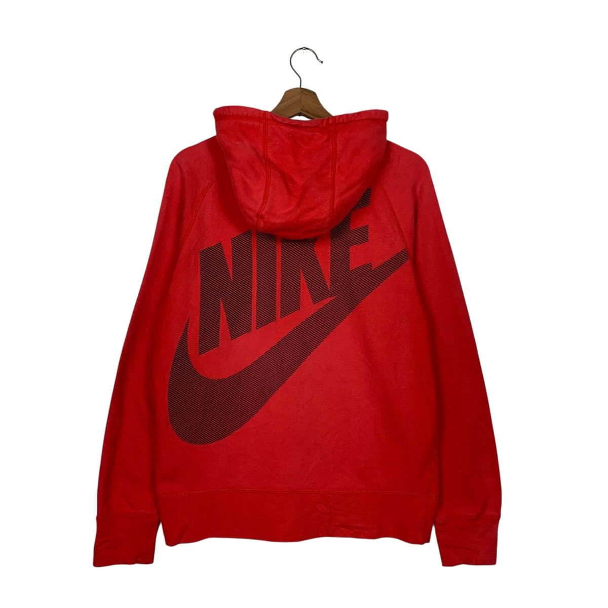 Nike NIKE Big Swoosh Logo Zipper Hoodie Sweatshirt #3616-C165 Size US L / EU 52-54 / 3 - 1 Thumbnail
