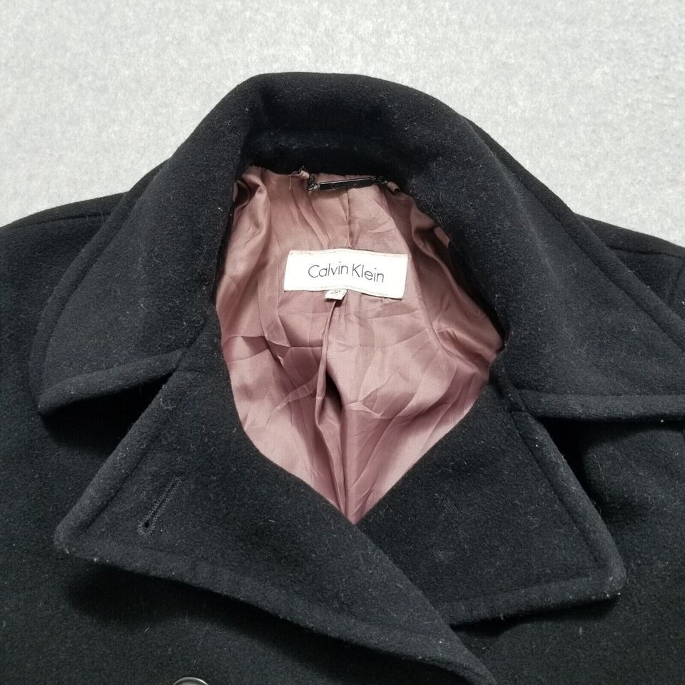 Calvin Klein Calvin Klein Coat Womens 2P Pockets Buttons Wool Jacket Size ONE SIZE - 5 Thumbnail
