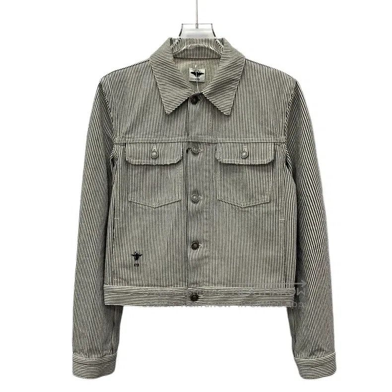 Dior Dior Colour-matched striped bee embroidered cotton lapel s Size XS / US 0-2 / IT 36-38 - 1 Thumbnail