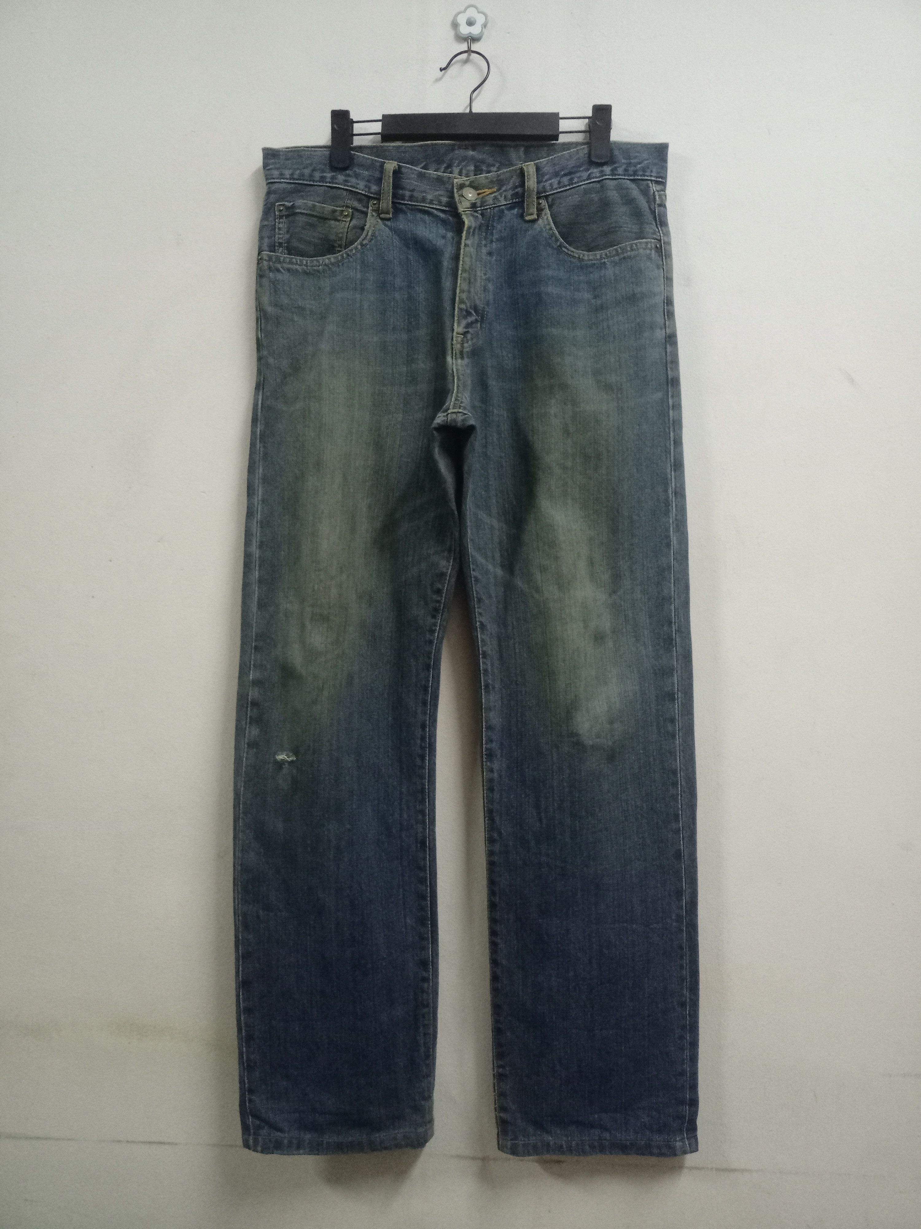 Uniqlo Vintage Japanese Uniqlo Mud Wash Distressed Baggy Jeans Size US 34 / EU 50 - 1 Thumbnail