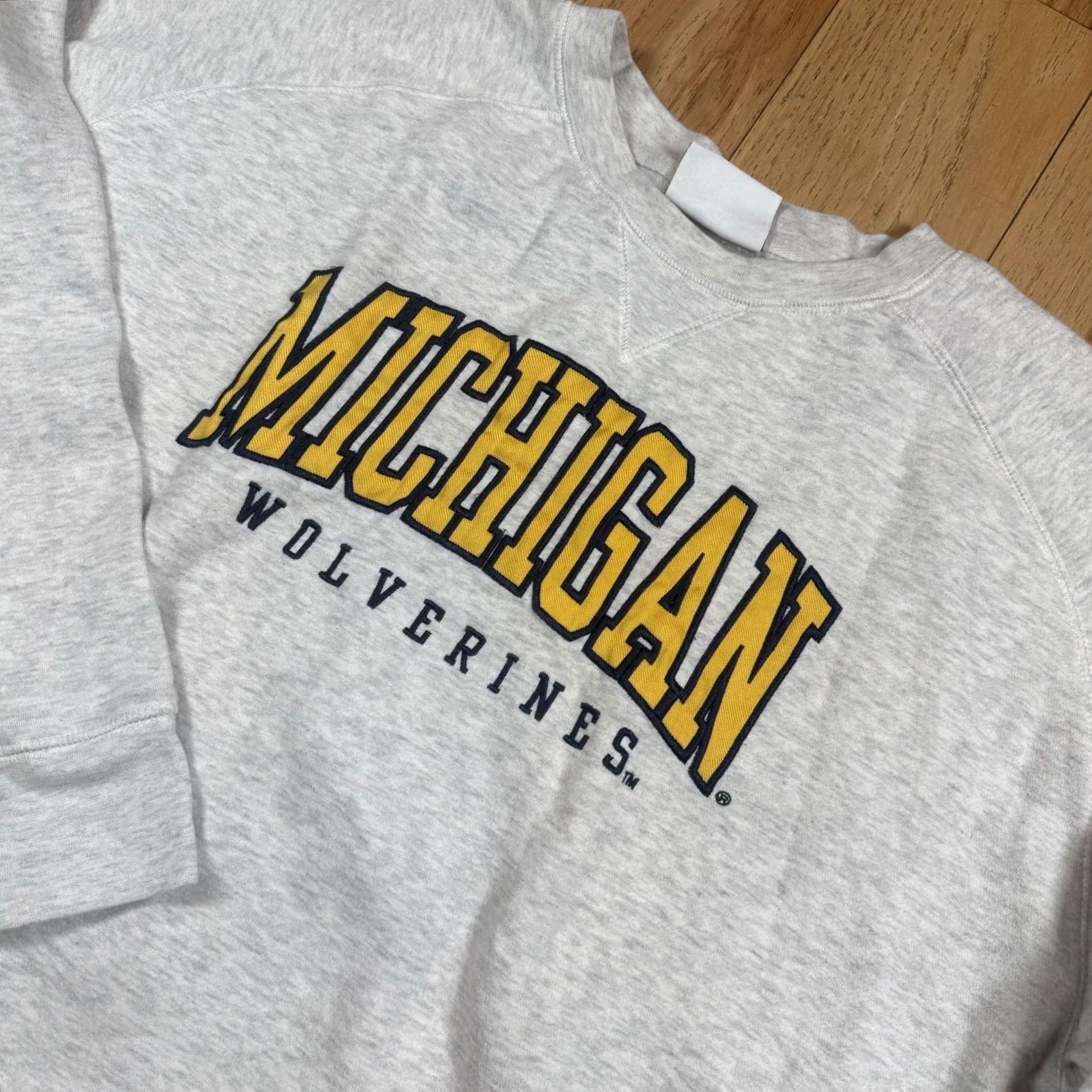 Champion VINTAGE Champion Sweatshirt Men XL Gray Crewneck Embroidered Wolverines Michigan Slimline? Size US XL / EU 56 / 4 - 2 Thumbnail