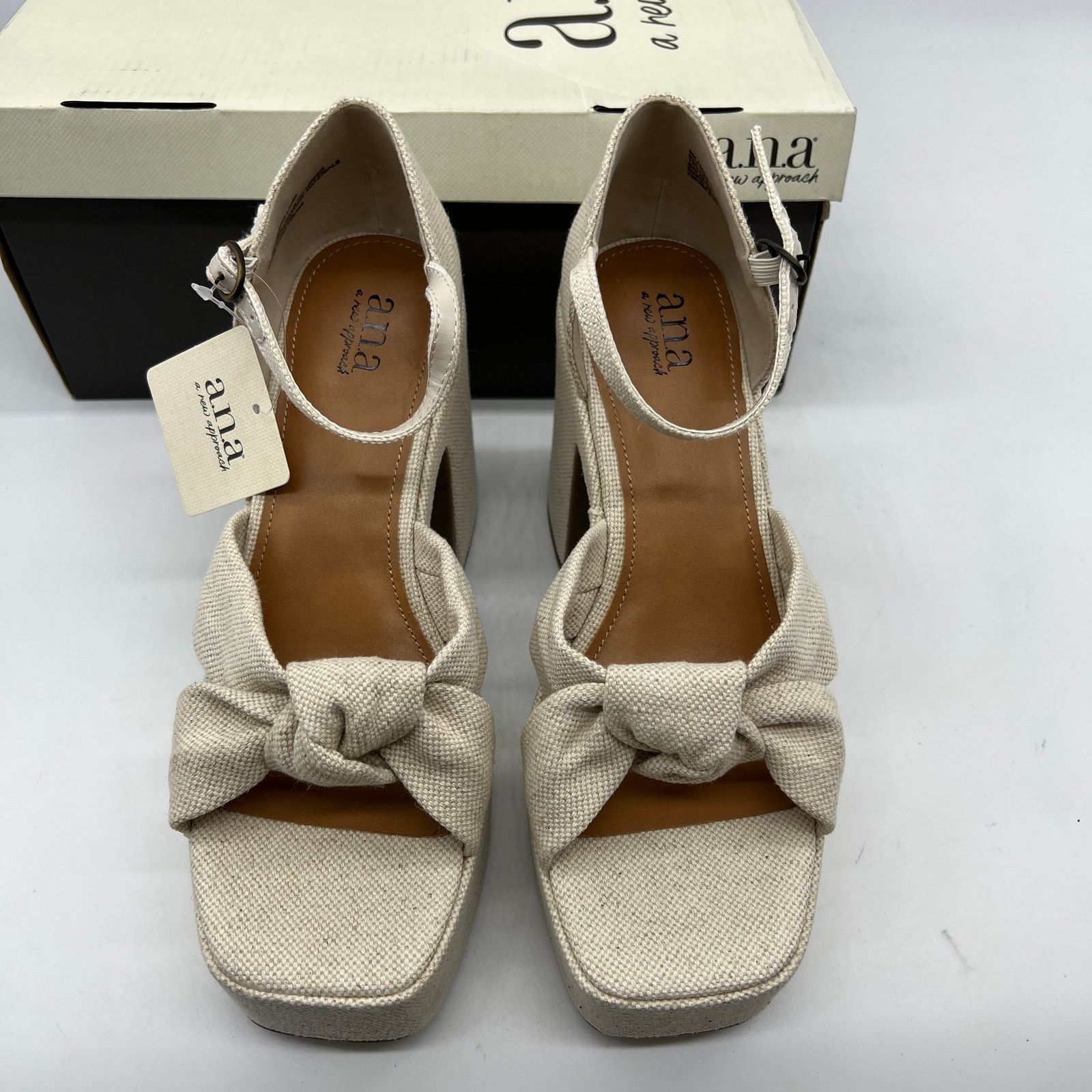 Other a.n.a Womens Holland Heeled Sandals Denim Platform Size US 8 / IT 38 - 4 Thumbnail