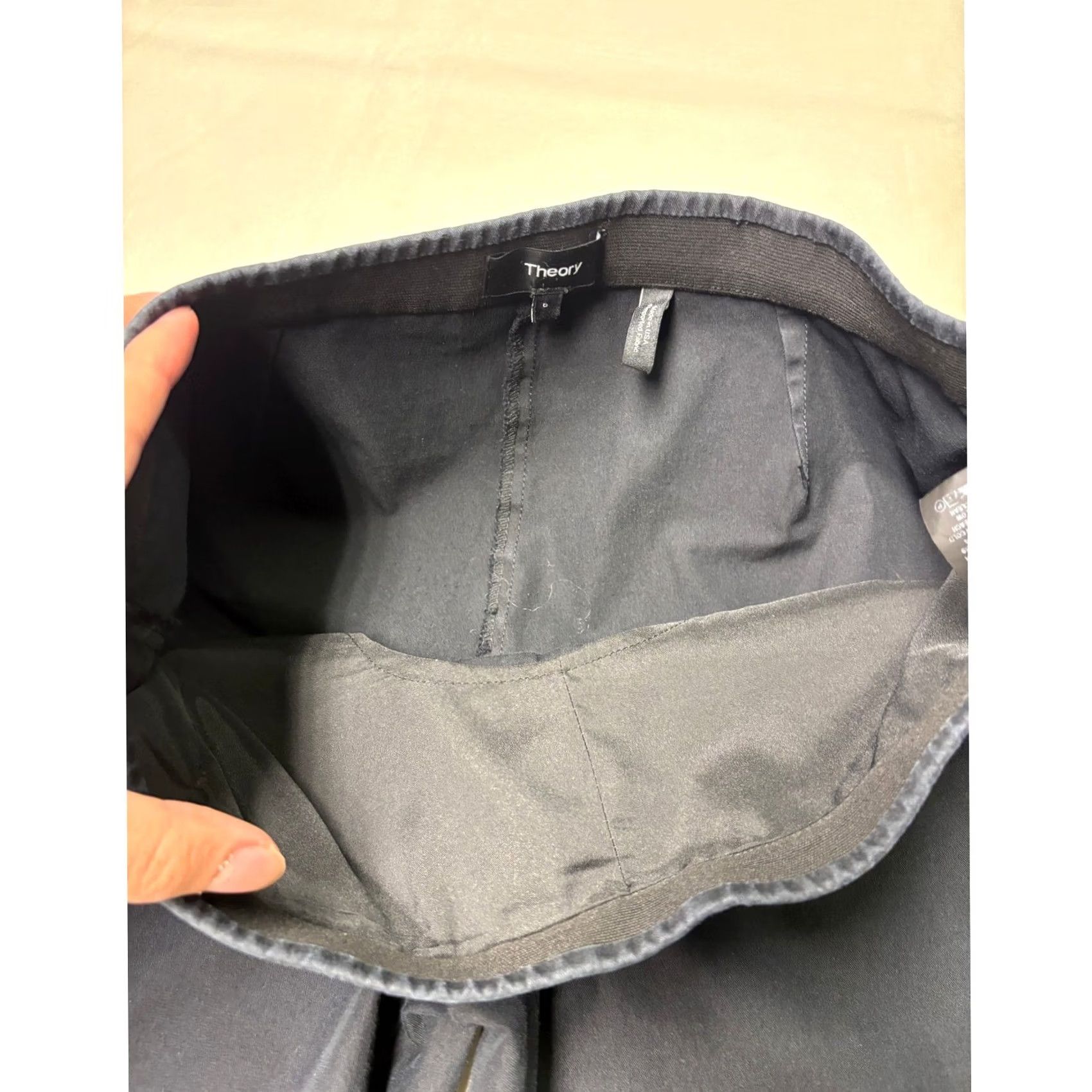 Theory Theory Thaniel Approach Black Stretch Cotton Pull On Slim Womens 6 W29 L26 USA Size ONE SIZE - 3 Thumbnail