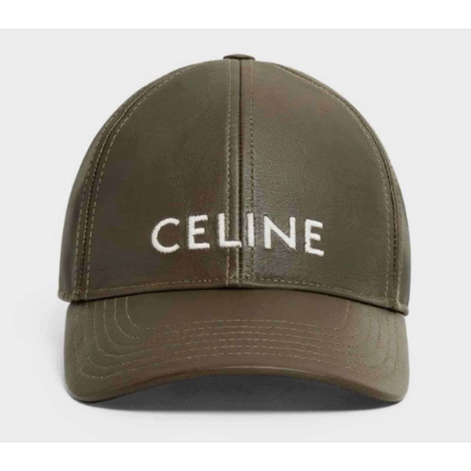 Celine Celine Paris Lamb Leather White Baseball Cap Hat L Large Size ONE SIZE - 3 Thumbnail