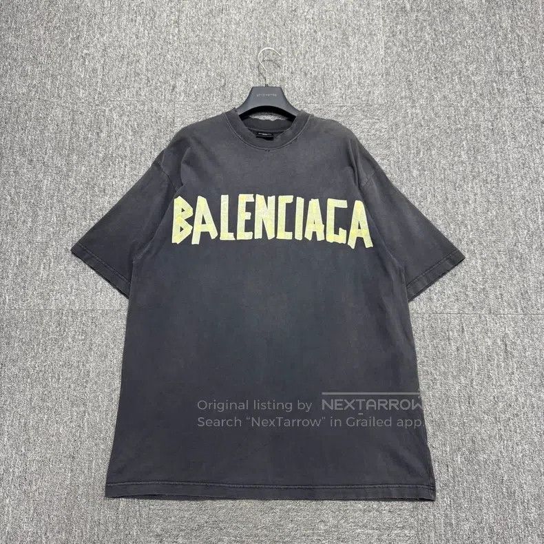Balenciaga Balenciaga Washed Distressed Destroyed Tape Letter Short S Size US S / EU 44-46 / 1 - 1 Thumbnail
