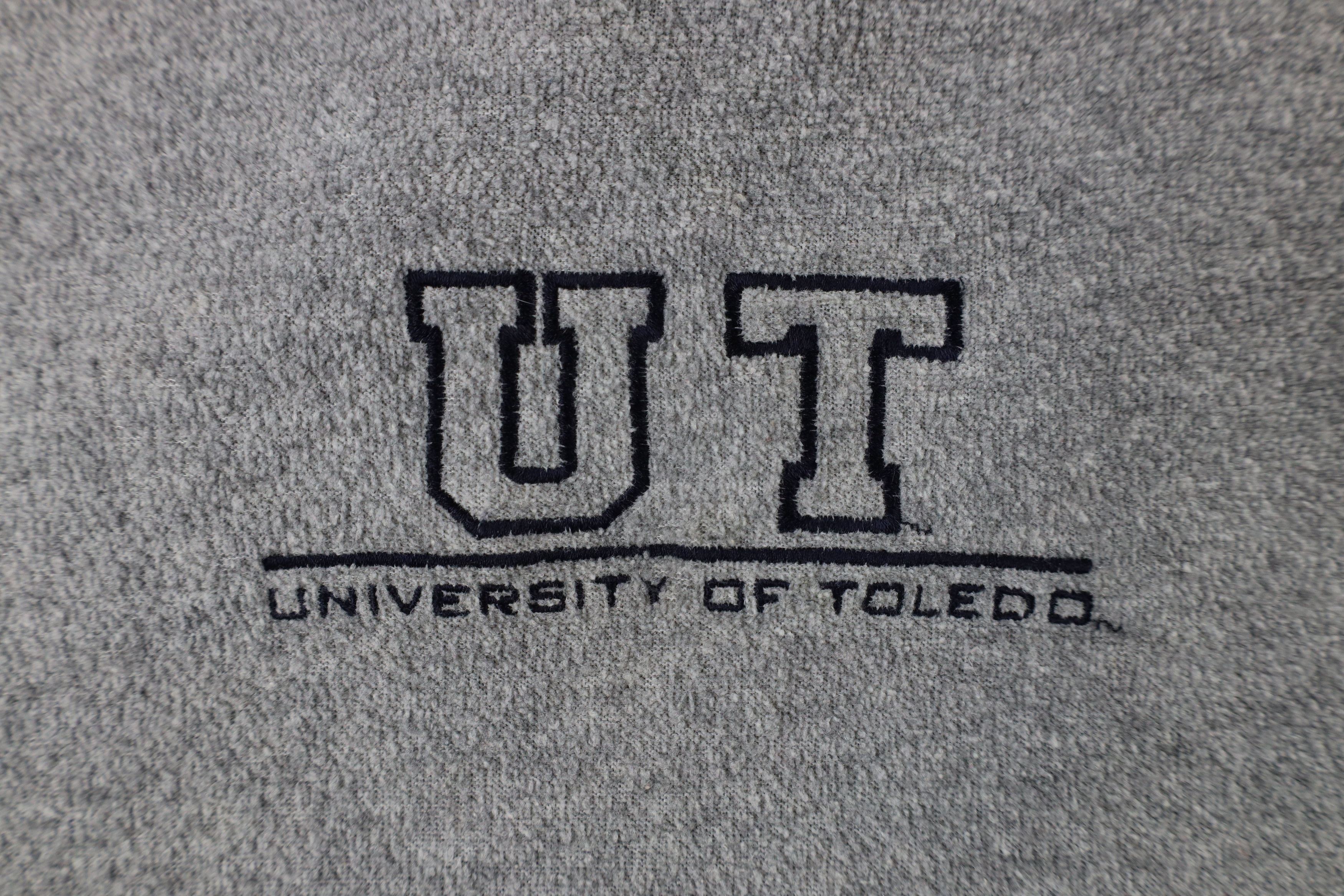 Vintage Vintage 90s Out University of Toledo Fleece Sweater Gray Size US XL / EU 56 / 4 - 4 Thumbnail
