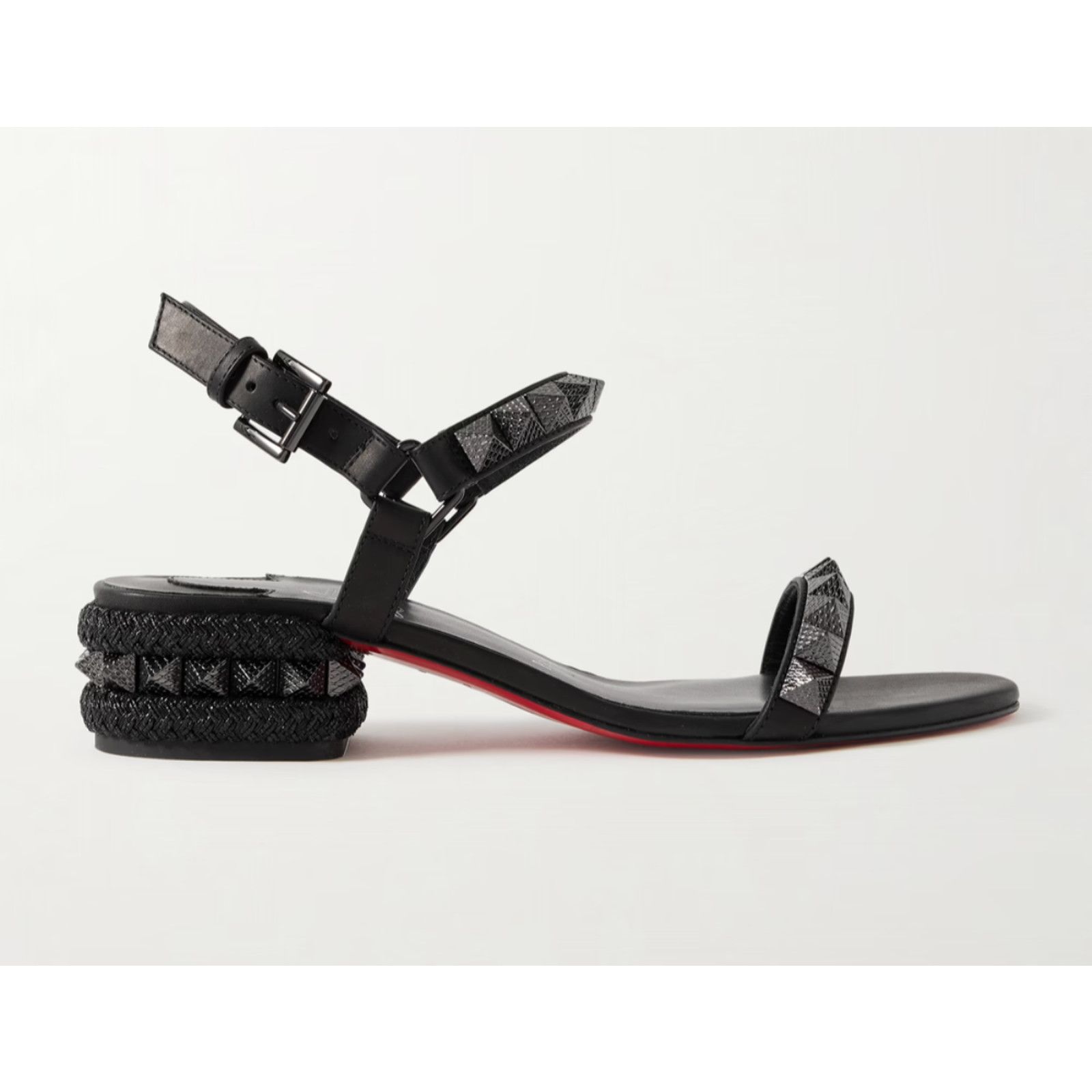 Christian Louboutin Christian Louboutin Pyrasand 30 Black Leather Sandal 39 Size US 9 / IT 39 - 7 Thumbnail