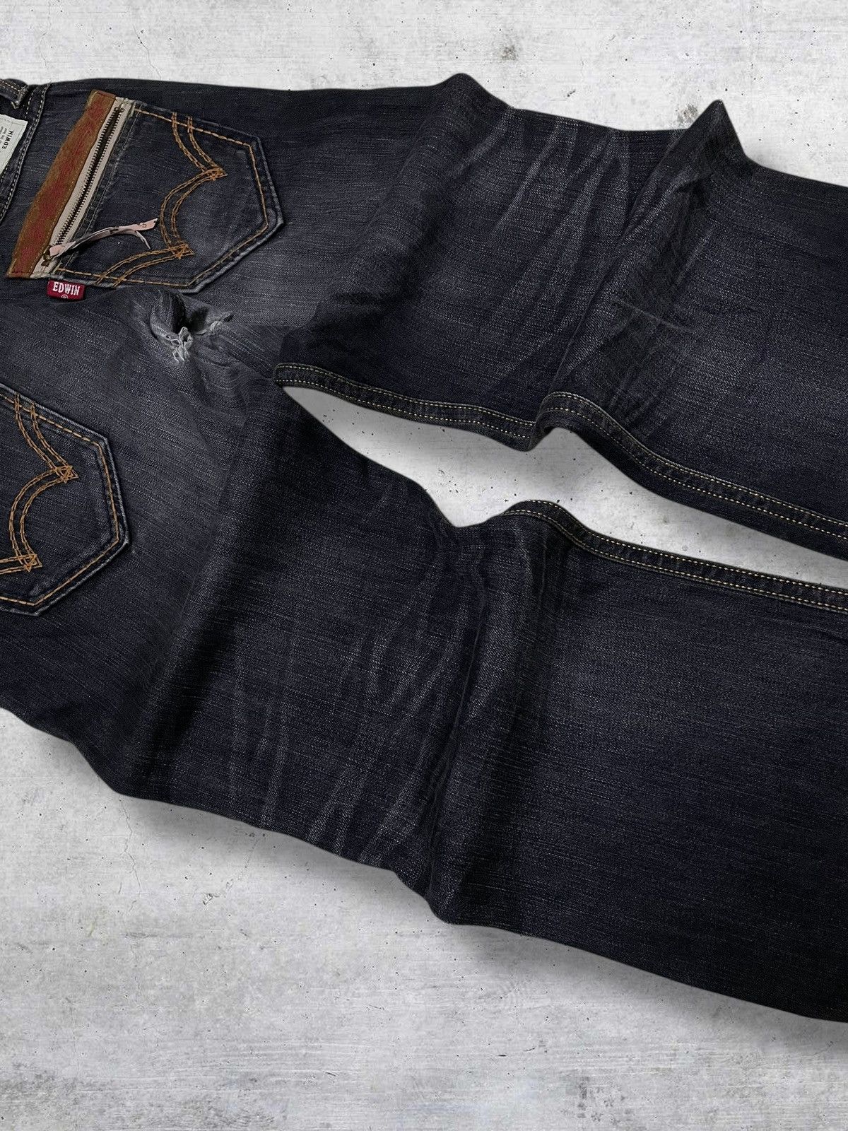 Edwin VINTAGE EDWIN 90S JAPAN DESIGNER WESTERN STYLE RIPPED ASS Size US 32 / EU 48 - 13 Thumbnail