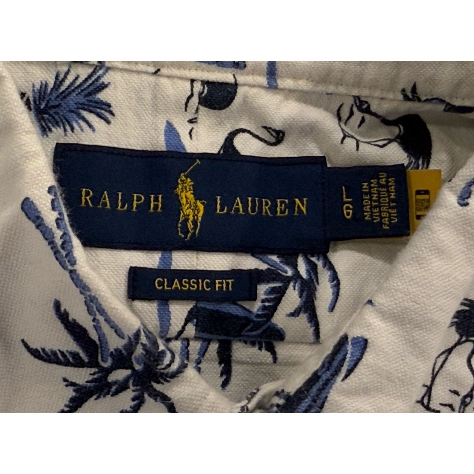 Ralph Lauren VINTAGE Ralph Lauren Shirt Men L White Flamingo Pineapple Surfboard Polo Pony Beach Tropical 90s Surfwear Size US L / EU 52-54 / 3 - 6 Thumbnail