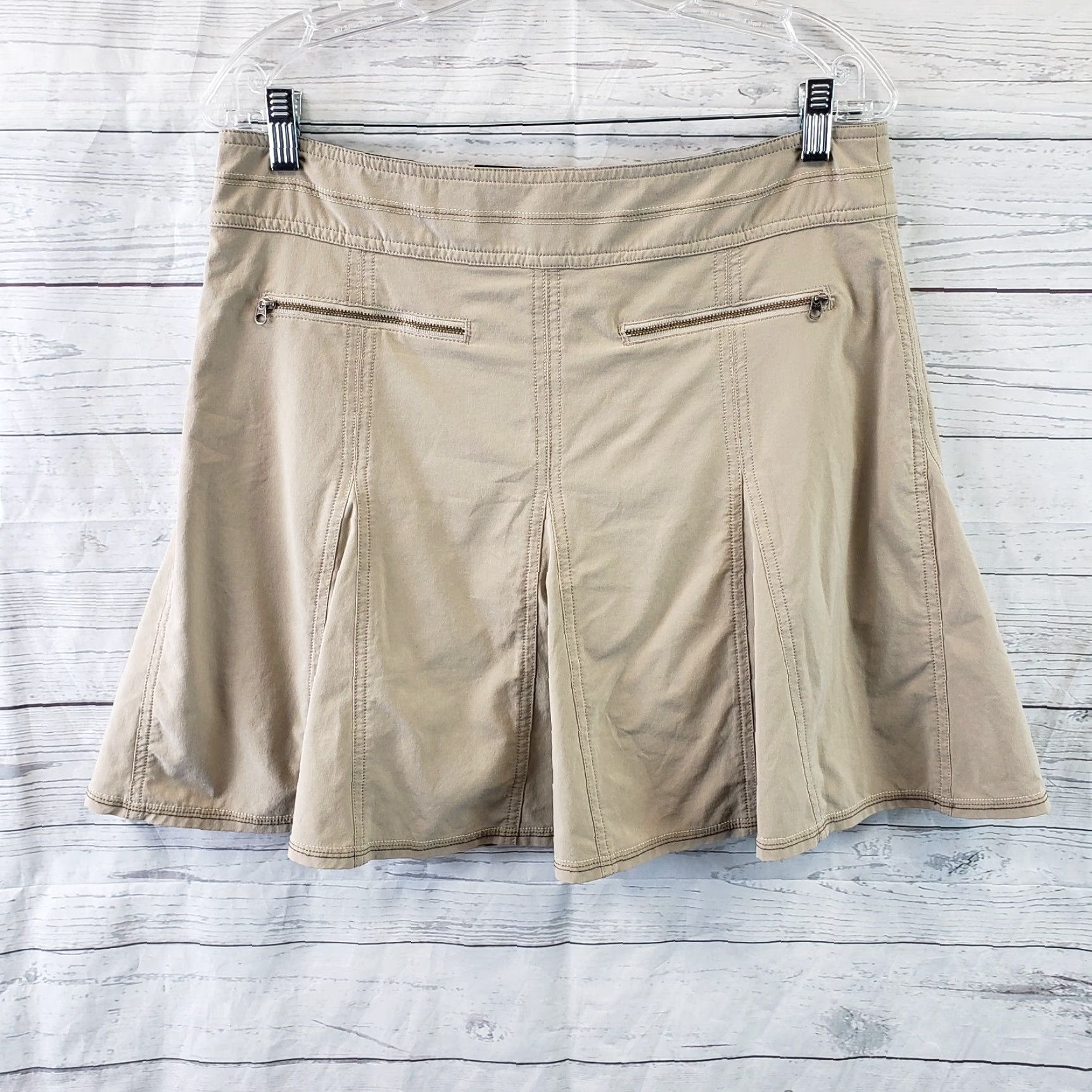Vintage Title Nine Womens Skort Sz 8 Tan Zip Pockets Size ONE SIZE - 2 Thumbnail