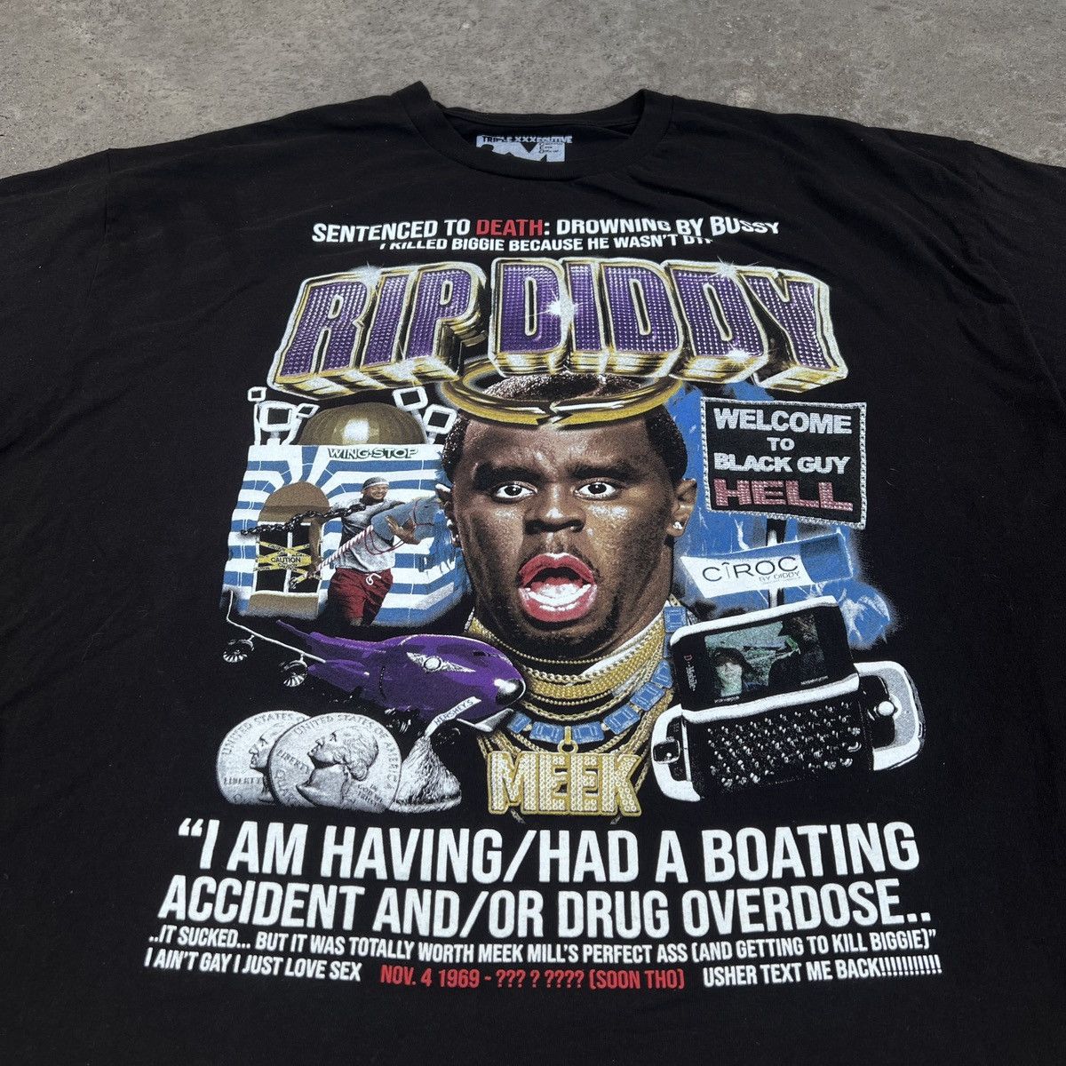 Rap Tees Sam Hyde MDE - RIP DIDDY Tee 3XL graphic streetwear Size US XXL / EU 58 / 5 - 4 Thumbnail