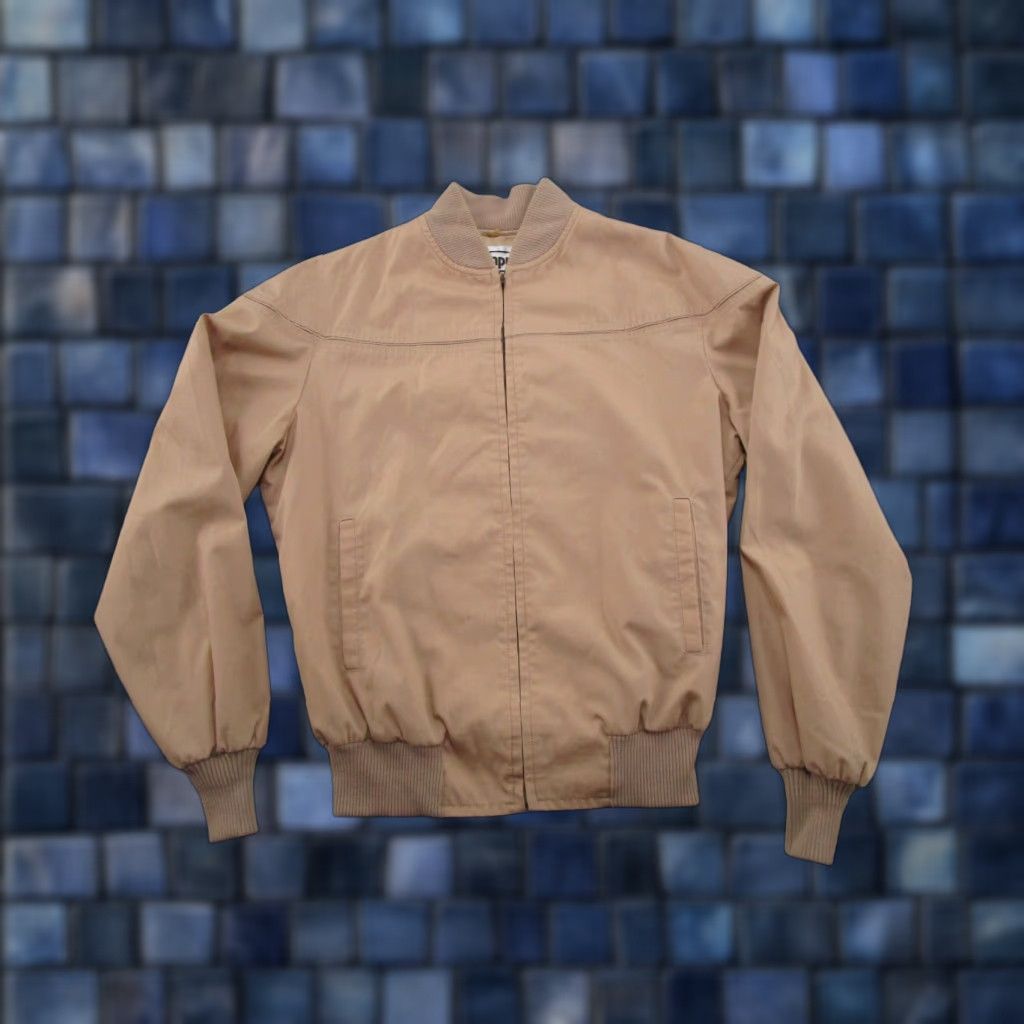 Vintage VINTAGE Campus Bomber Jacket Men's L Brown 80s Full Zip Lightweight Solid SpriNg Fall Winter Casual Size US L / EU 52-54 / 3 - 1 Thumbnail