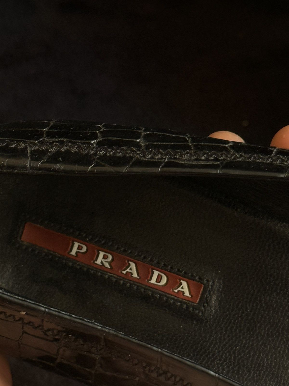 Prada Prada Croc-Effect Heels – Black – Timeless Sophistication Size US 10 / IT 40 - 4 Thumbnail