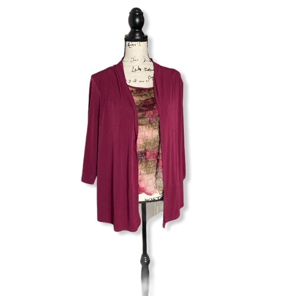 Other Notations Women’s Size M Ruffle Front Draped Blouse Multicol Size M / US 6-8 / IT 42-44 - 2 Thumbnail