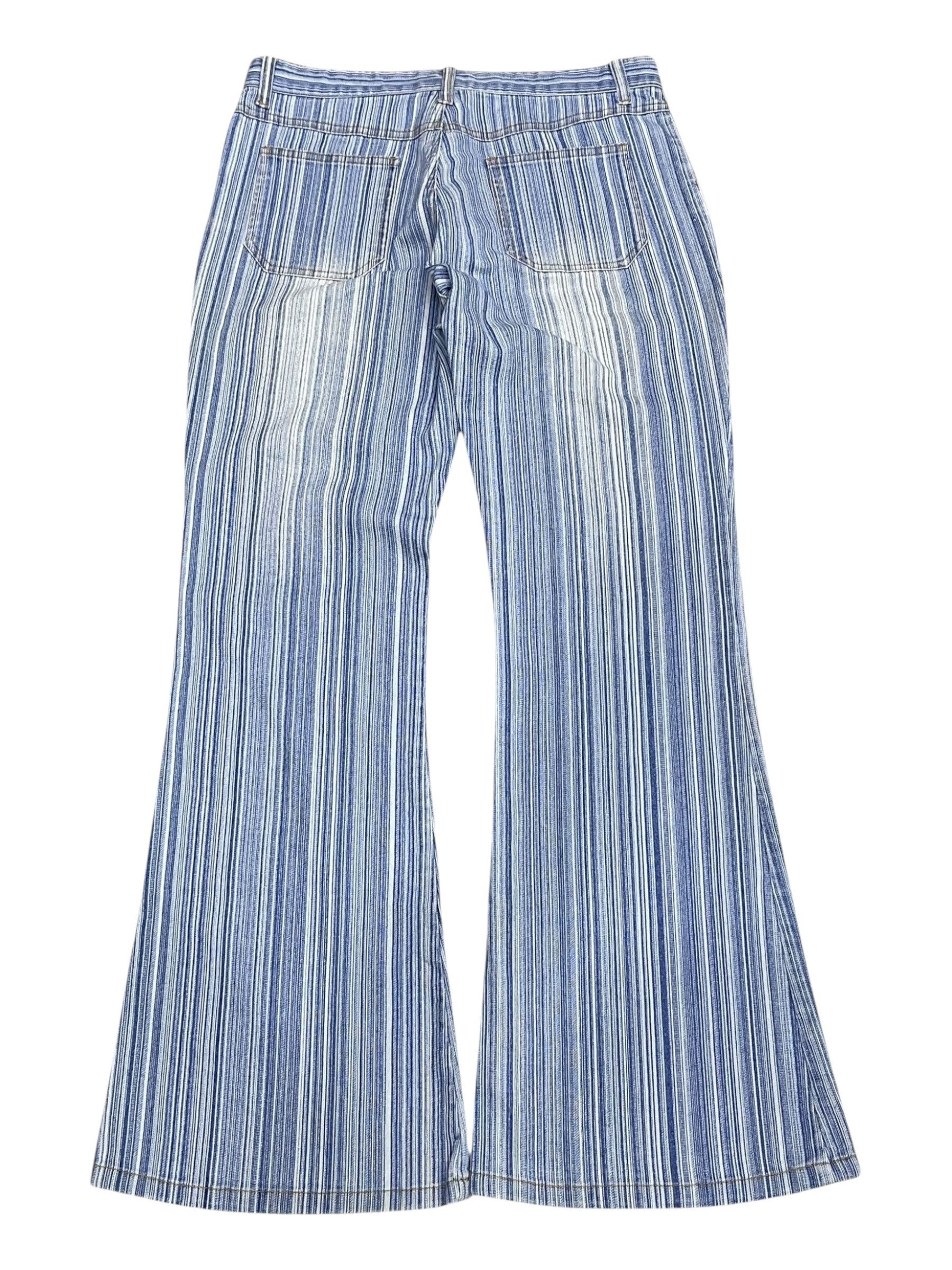 Japanese Brand 🔥SICK FLARE 90’s CASCATA Pinstripes Stretch Denim Bush Jean Size US 30 / EU 46 - 2 Thumbnail