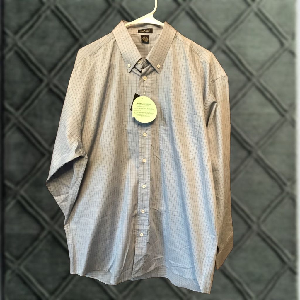Vintage Rivers End Button-Down Shirt L Blue NWT Mens Button-Up Long Sleeve B472 Size US L / EU 52-54 / 3 - 1 Thumbnail
