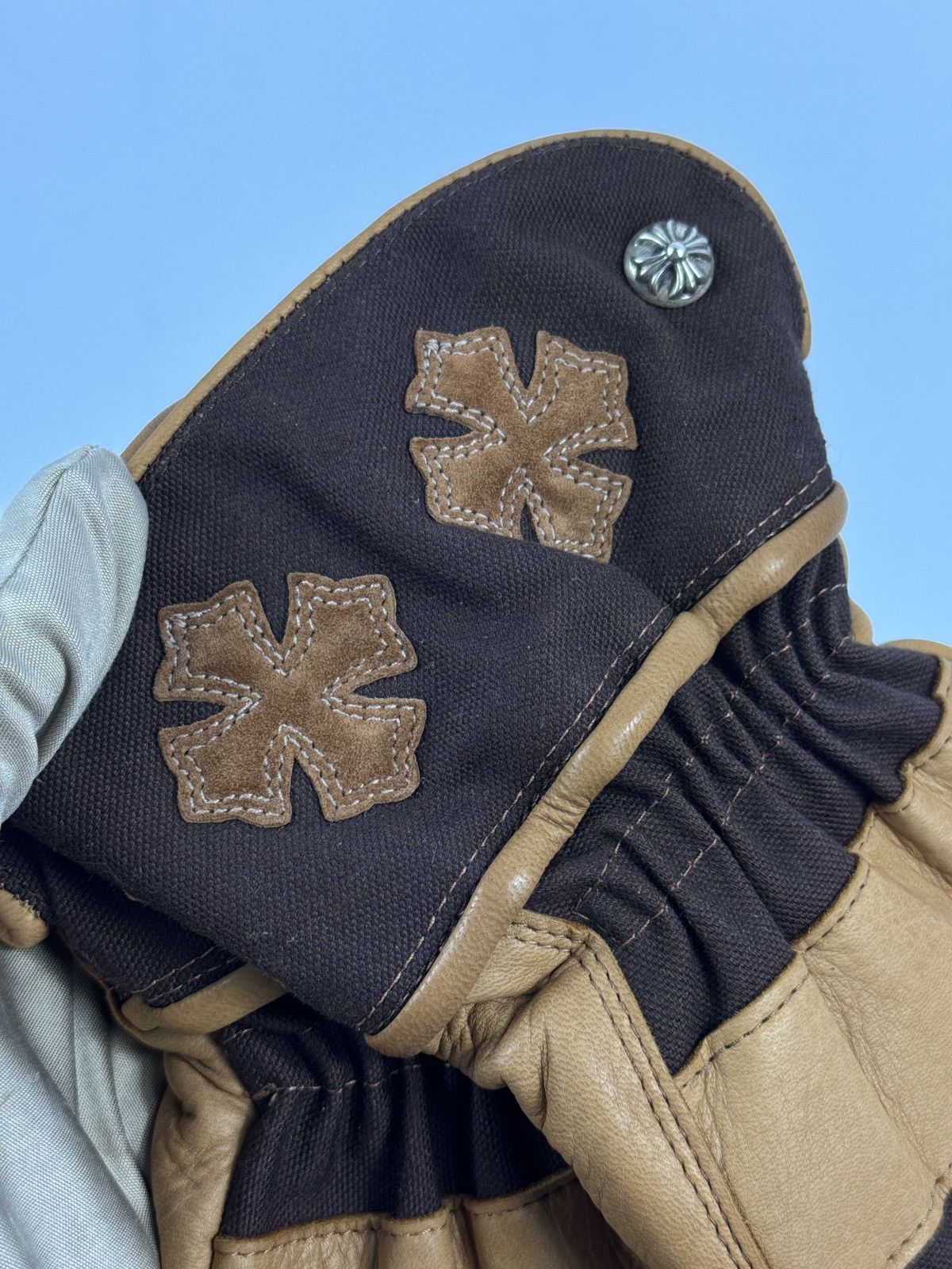 Chrome Hearts LEATHER CROSS PATCH GLOVES (RARE) L Size ONE SIZE - 7 Thumbnail