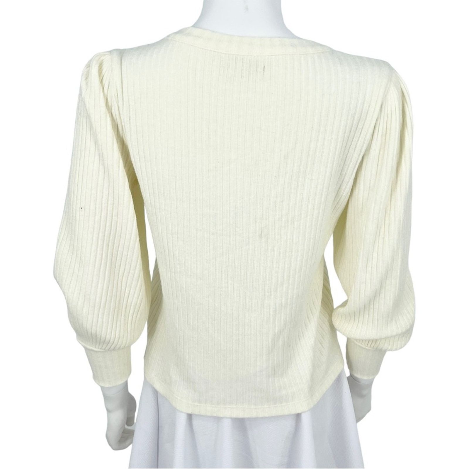 Madewell Madewell Cream Balloon Long Sleeve Crewneck Sweater Size XS Size XS / US 0-2 / IT 36-38 - 7 Thumbnail