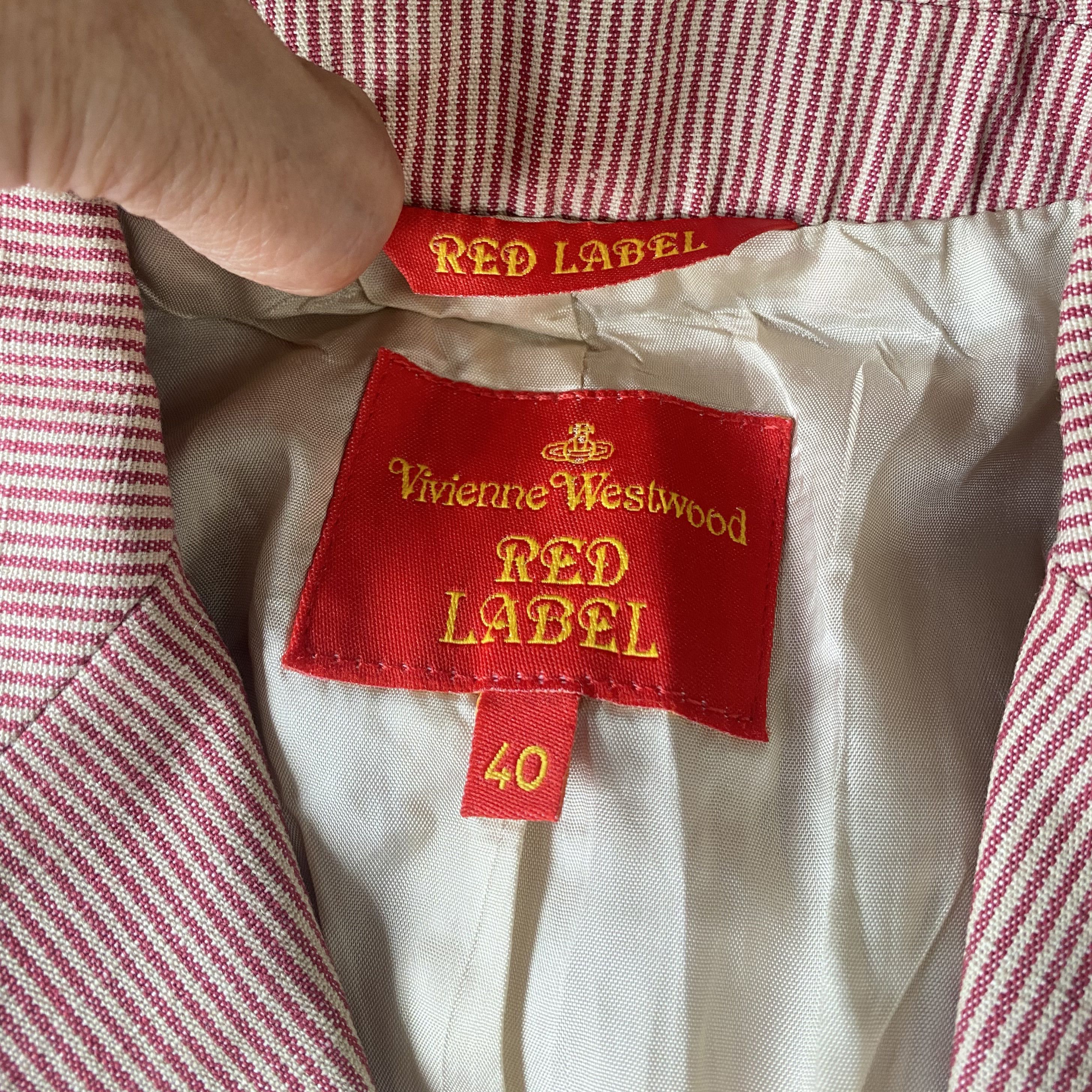 Vivienne Westwood Red Label Vintage Red Striped Blazer Jacket Size S / US 4 / IT 40 - 6 Thumbnail