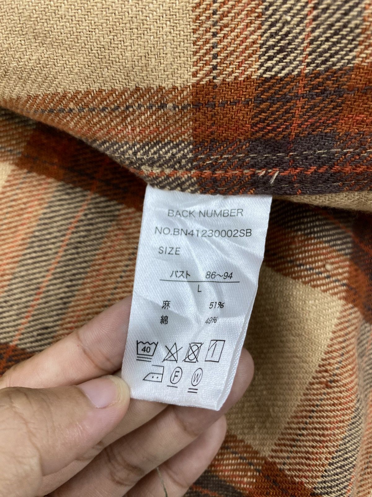Flannel × Japanese Brand × Vintage Vintage Back Number Brown Checked Flannel Size US L / EU 52-54 / 3 - 10 Thumbnail