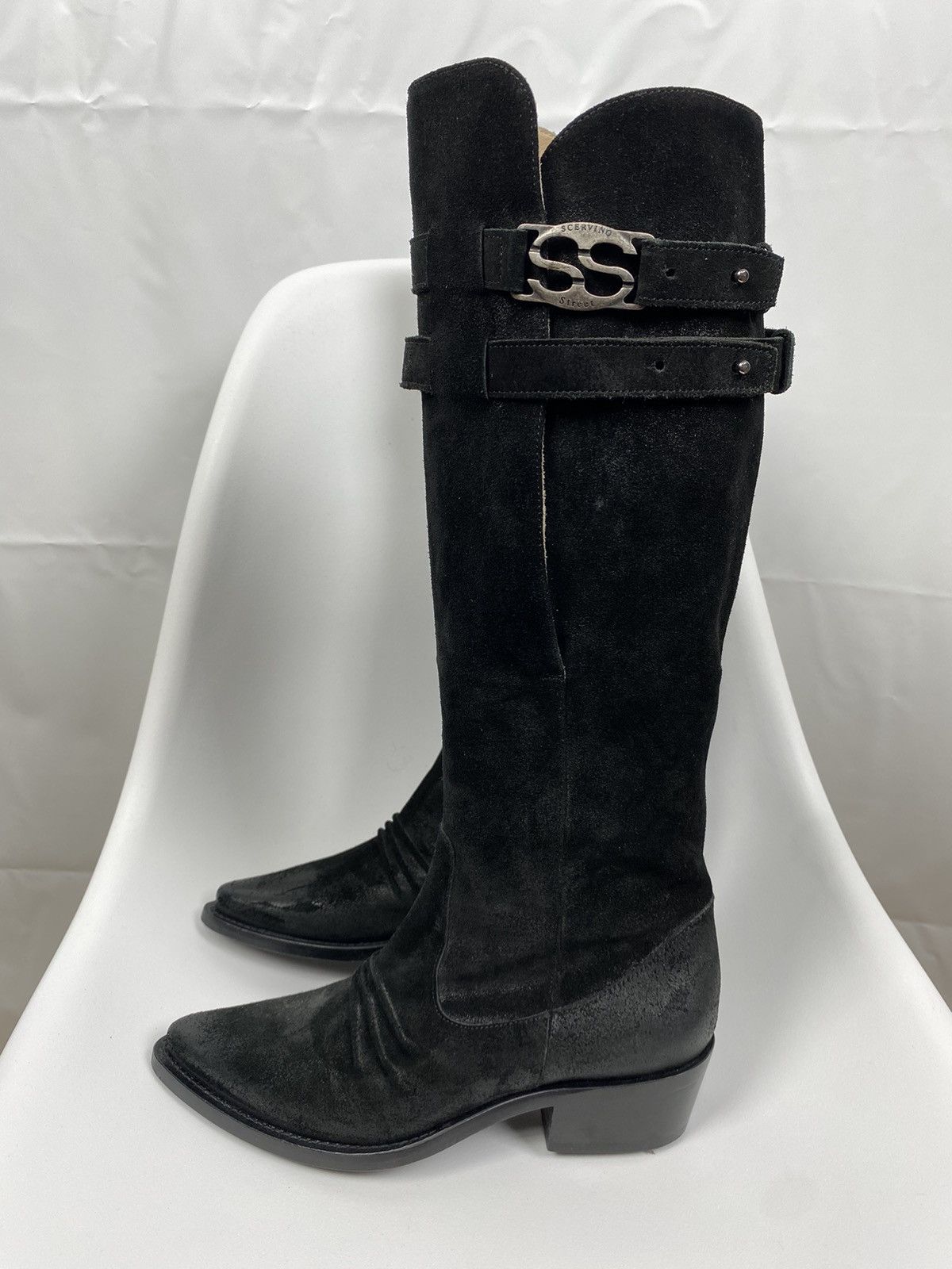 Other Scervino Street Waxed Suede High Heel Boots size 37 Size US 7 / IT 37 - 5 Thumbnail