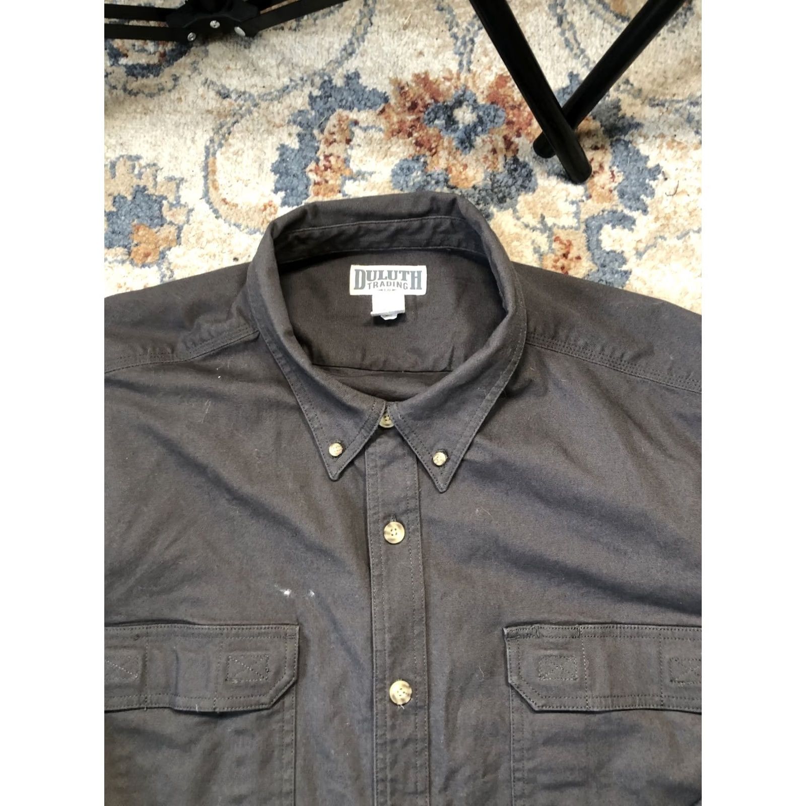 Duluth Trading Company Duluth Trading Shirt Mens 3XL Black Button-Up Long Sleeve Workwear Heavyweight Size US XXL / EU 58 / 5 - 2 Thumbnail