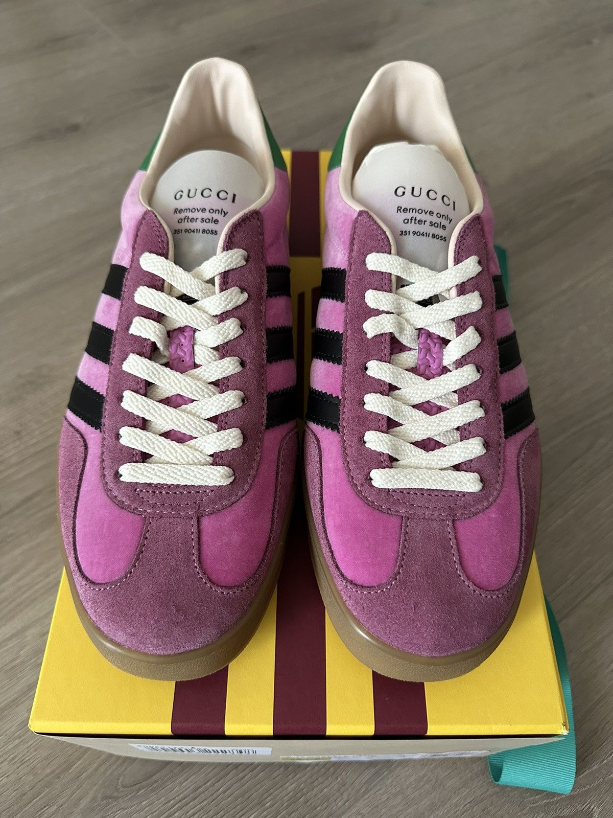 Gucci Adidas x Gucci Gazelle Pink Velvet EU 42 | Grailed