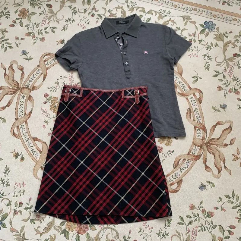 Burberry Burberry Red Cotton Plaid Women’s Skirt Size 27" / US 4 / IT 40 - 1 Thumbnail
