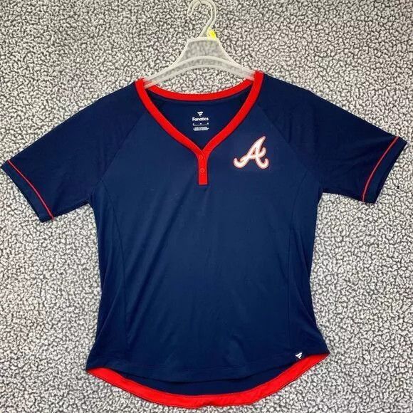 Other Atlanta Braves Shirt Women Medium Blue Fanatics Short Sleeve Size M / US 6-8 / IT 42-44 - 1 Thumbnail