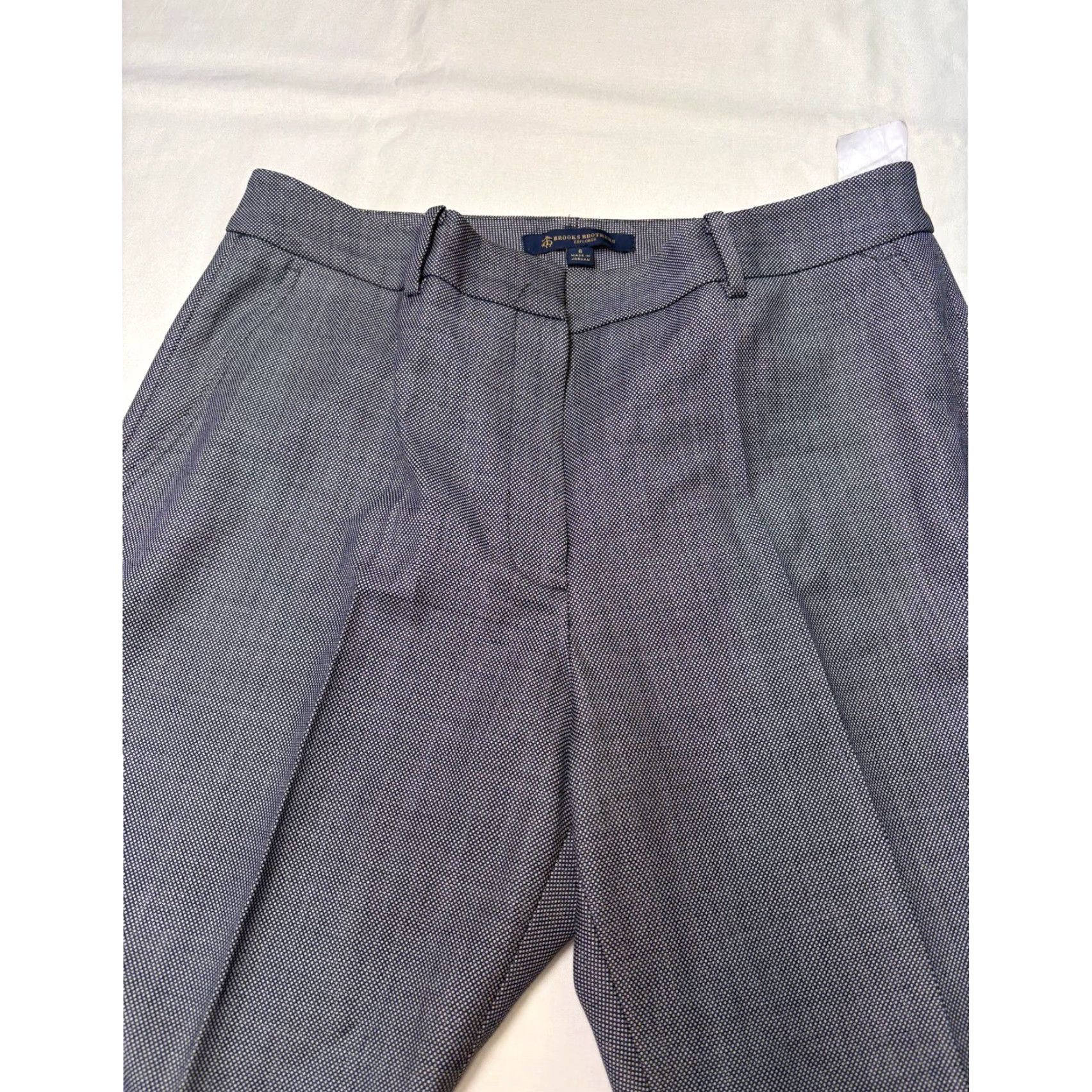 Brooks Brothers Brooks Brothers Explorer Navy White Micro Wool Blend Dress Pants Size 8 W32 L29 Women Gray Geometric Pattern Dress Pants Size 30" / US 8 / IT 44 - 2 Thumbnail