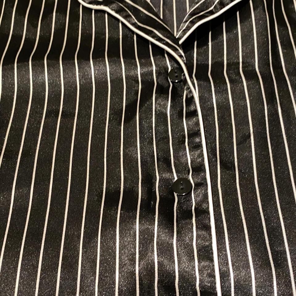 Other Classic Black and White Satin Button-Down Shirt Size 3XL / US 20-22 - 6 Thumbnail