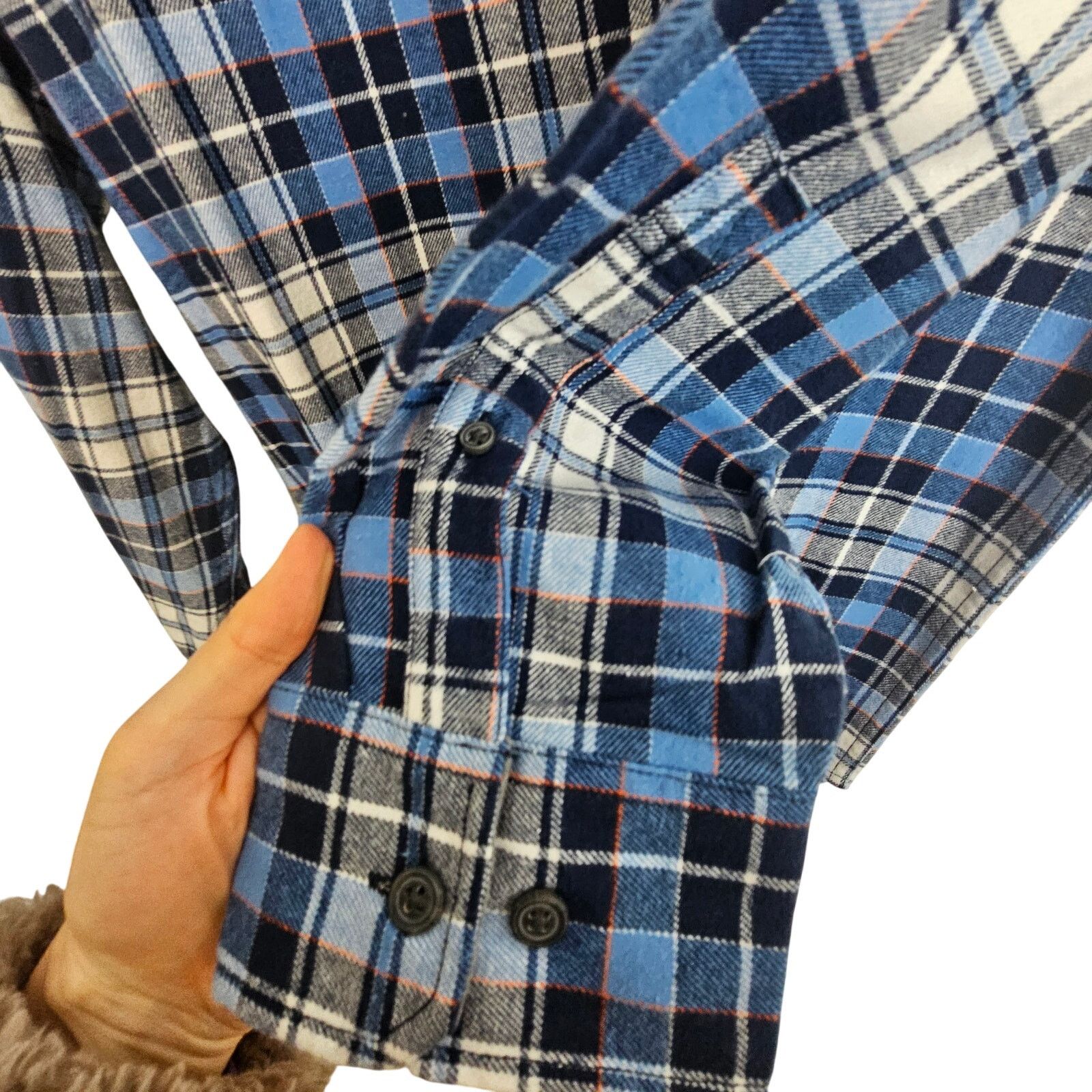Eddie Bauer Eddie Bauer Mens Bristol Flannel Shirt Montauk Blue Plaid Size US XXL / EU 58 / 5 - 4 Thumbnail