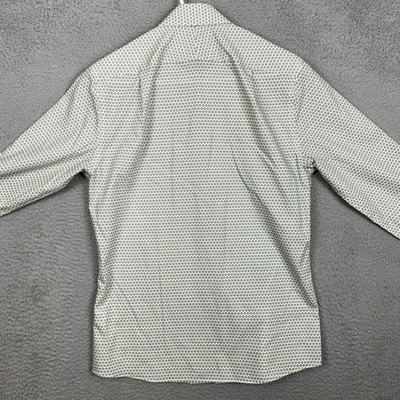 Charles Tyrwhitt Charles Tyrwhitt Shirt Mens Small White Green Slim Fit Button Up Geometric EUC Size US S / EU 44-46 / 1 - 2 Thumbnail