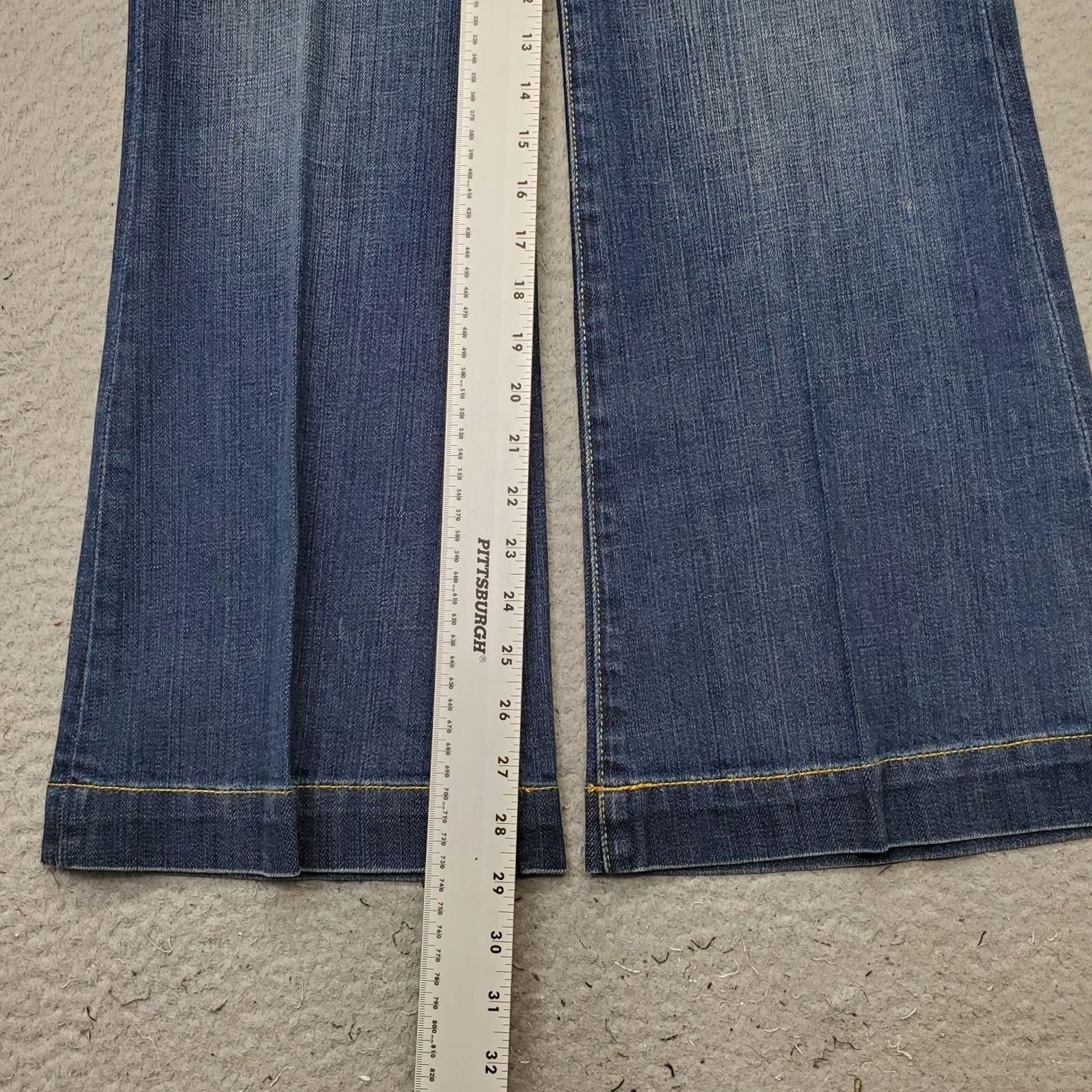 Denime X2 Womens Size 8 Bootcut Jeans Blue Denim Stretch Full Length 28.75 Inseam 5-Pocket Solid Vintage: No Size 30" / US 8 / IT 44 - 4 Thumbnail