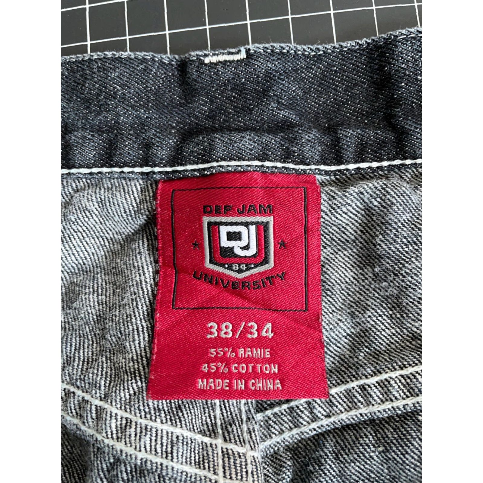 Denime VINTAGE Def Jam Men’s Jeans Baggy Fit 90s Hip Hop Denim Relaxed Fit 36x31.5 Black Size US 36 / EU 52 - 3 Thumbnail