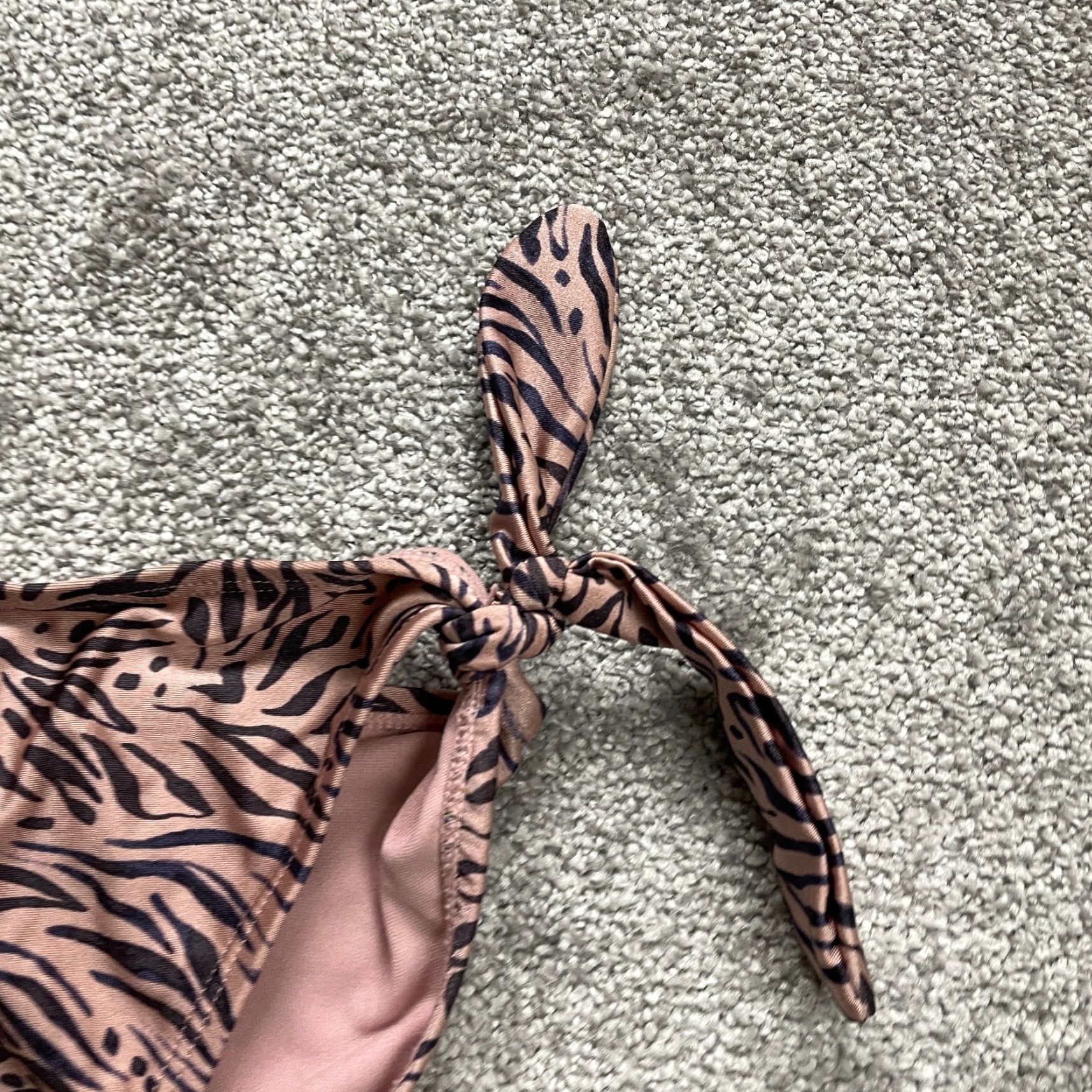 Vintage Xhilaration Bikini Bottom Women Small Brown Leopard Animal Print Lace Swimwear Beach Womens Size 28" / US 6 / IT 42 - 3 Thumbnail