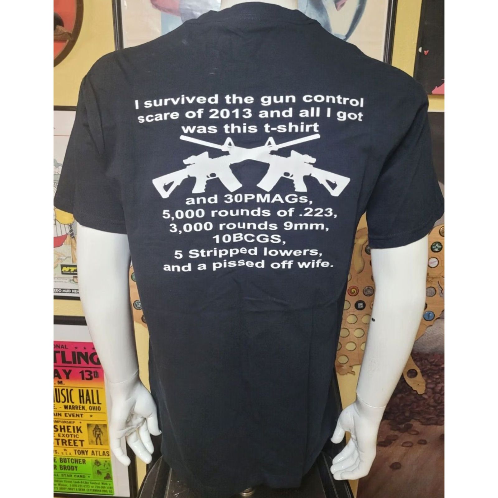 Fruit Of The Loom Iron Horse Helmets Alabama Gun Rights Pissed Off Wife T Shirt Large Funny .223 Shirt Mens L Black Cotton NRA Bear Arms 90s Vintage? Size US L / EU 52-54 / 3 - 3 Thumbnail