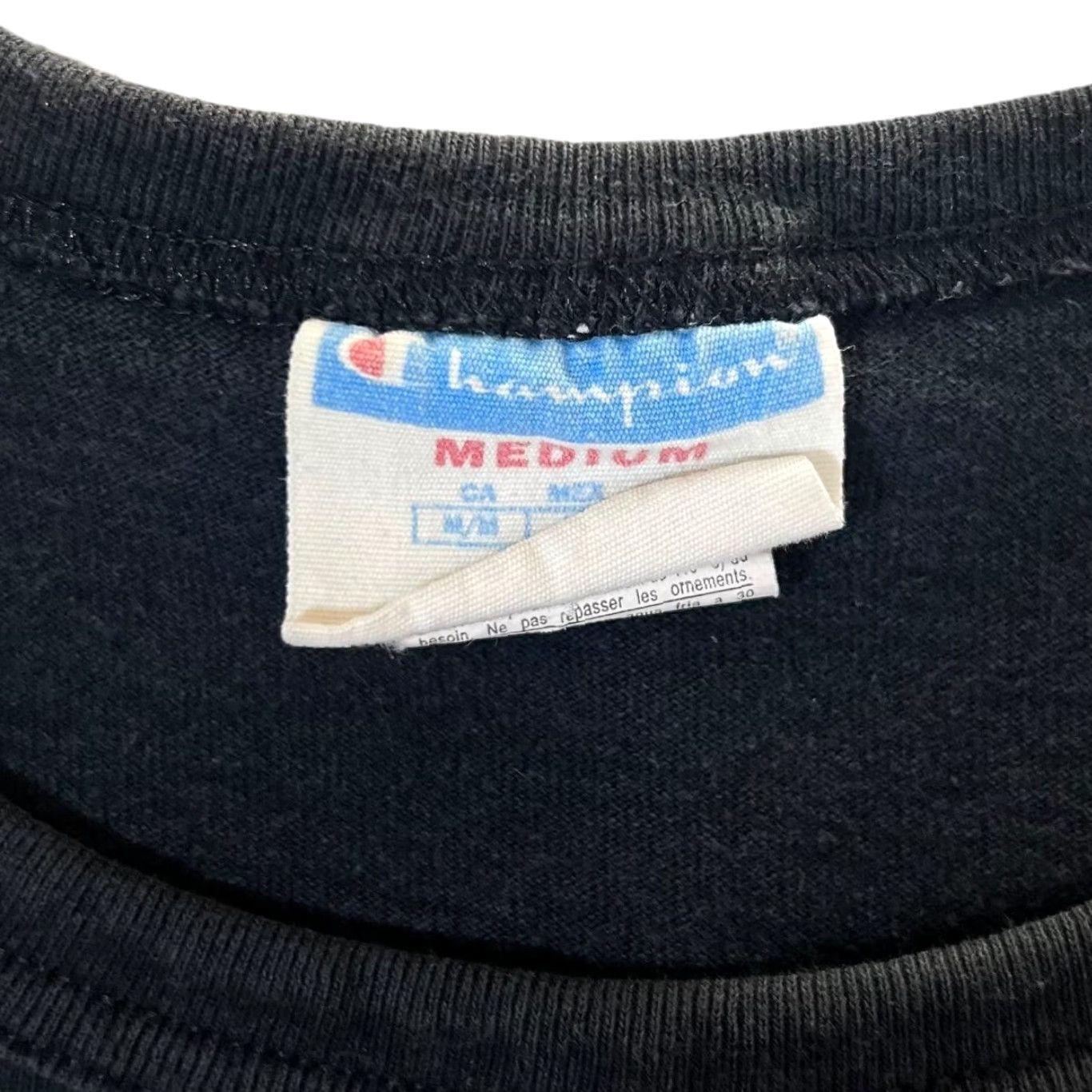 Champion CHAMPION T-Shirt Black 00s Made In Honduras Embroidered Spellout Front Logo Mens Medium Size US M / EU 48-50 / 2 - 4 Thumbnail