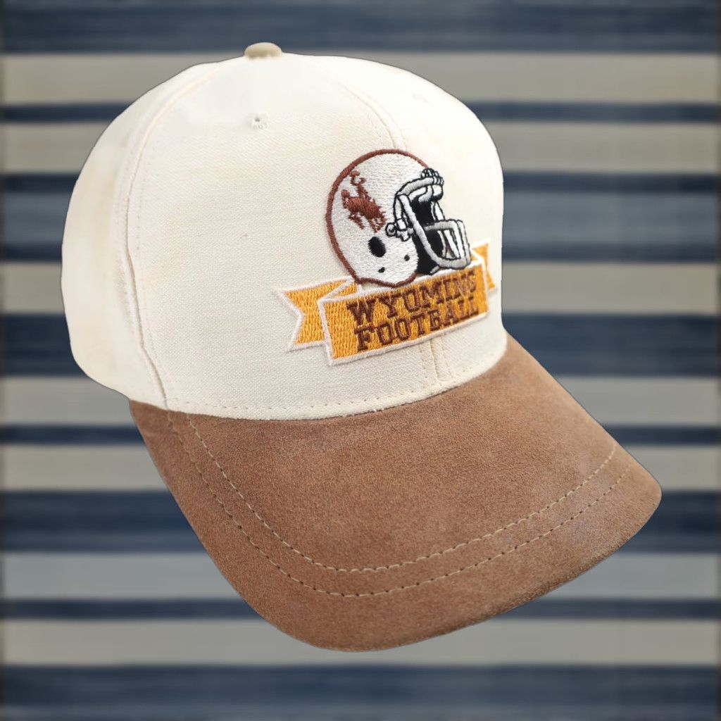 Vintage VINTAGE Wyoming State University Cowboys Football Hat Cream OS Men Baseball Cap 90s Size ONE SIZE - 1 Thumbnail